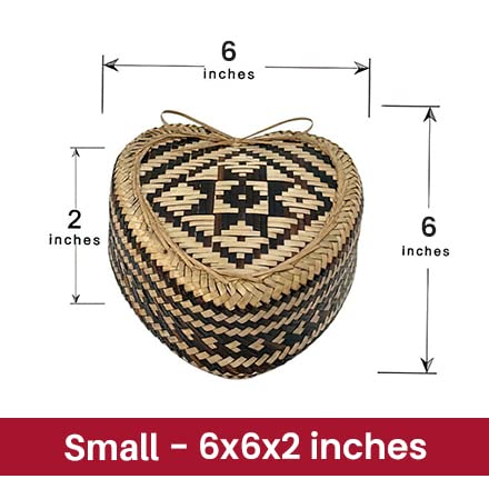 100% Food Safe Heart-Shaped Bamboo Sticky Rice Basket - 5 Inch Natural Bamboo Steamer for Sushi, Dumplings & Asian Cooking - Perfect for Healthy Meal Prep & Kitchen Decor