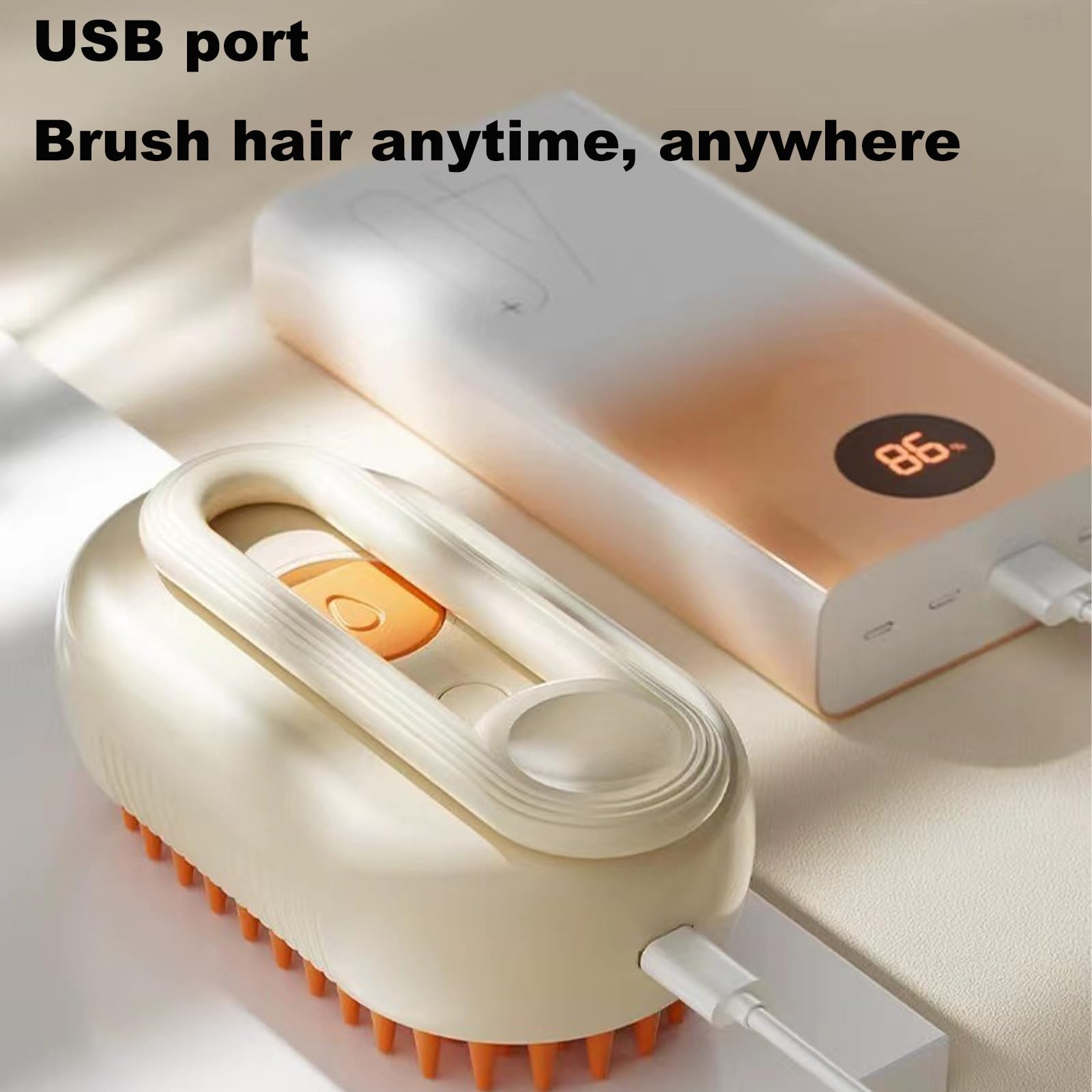 Chevaroo 3-in-1 Self-Cleaning Steam Brush for Horses & Pets - 360° Rotating Silicone Bristle Head - Gentle Grooming & Massage Tool for Horse Care, Dog & Cat Bathing - Perfect for Stable, Barn & Home Use (Brown)