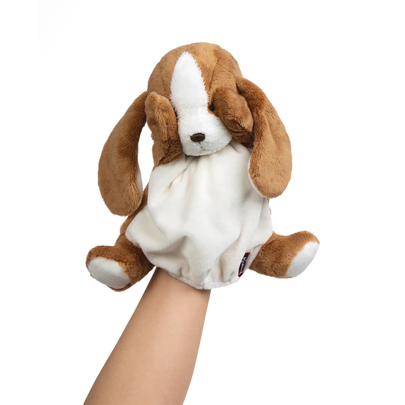 Tiramisu Dog Puppet - Soft Plush Hand Puppet for Kids, Storytelling & Interactive Play - Perfect for Puppet Shows, Classroom Activities & Family Fun