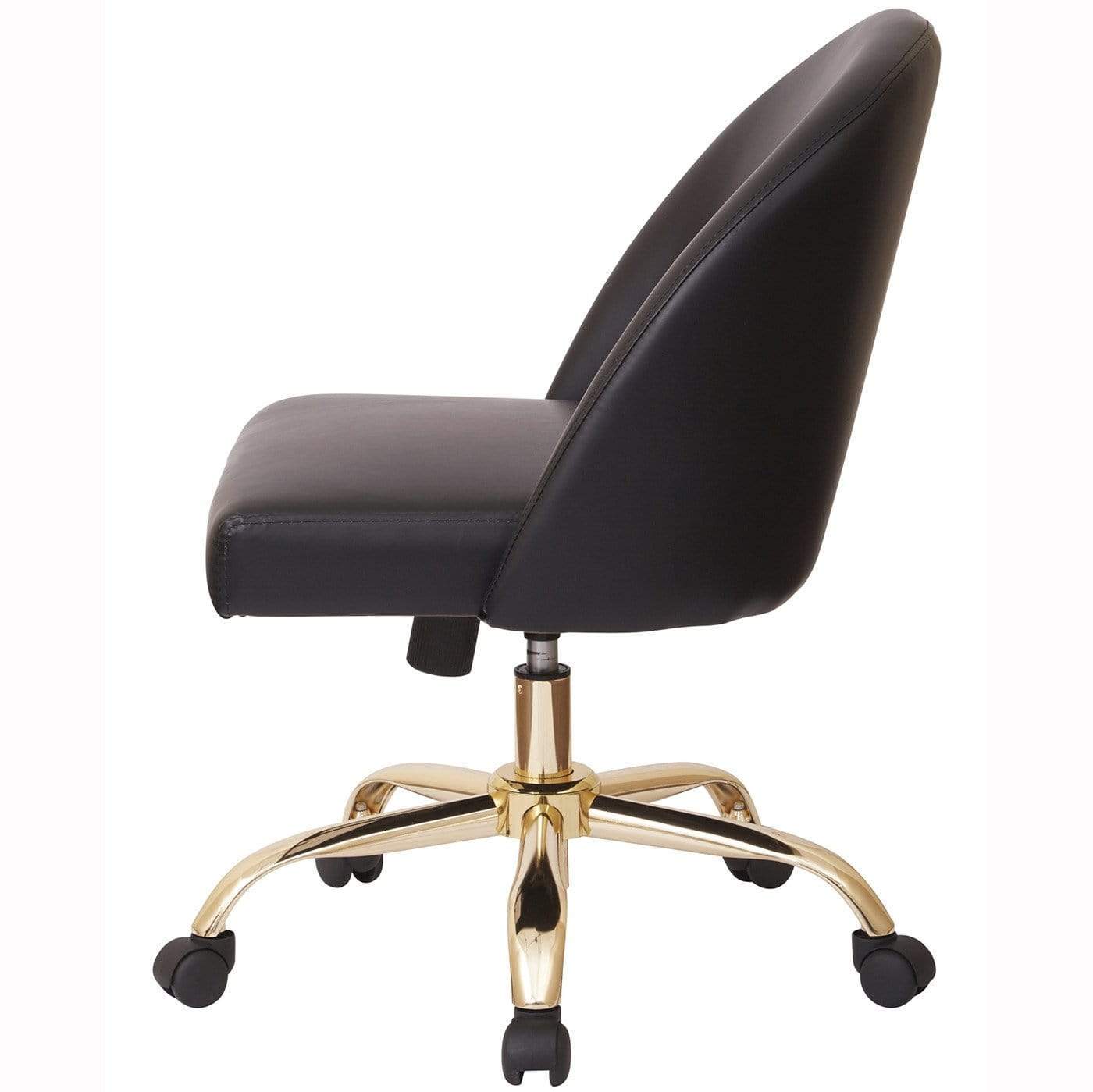 Office Star Ave Six Layton Mid Back Office Chair - Velvet Upholstered Ergonomic Desk Chair with Adjustable Height & Swivel [FL3224G] - Perfect for Home Office, Study, or Workspace