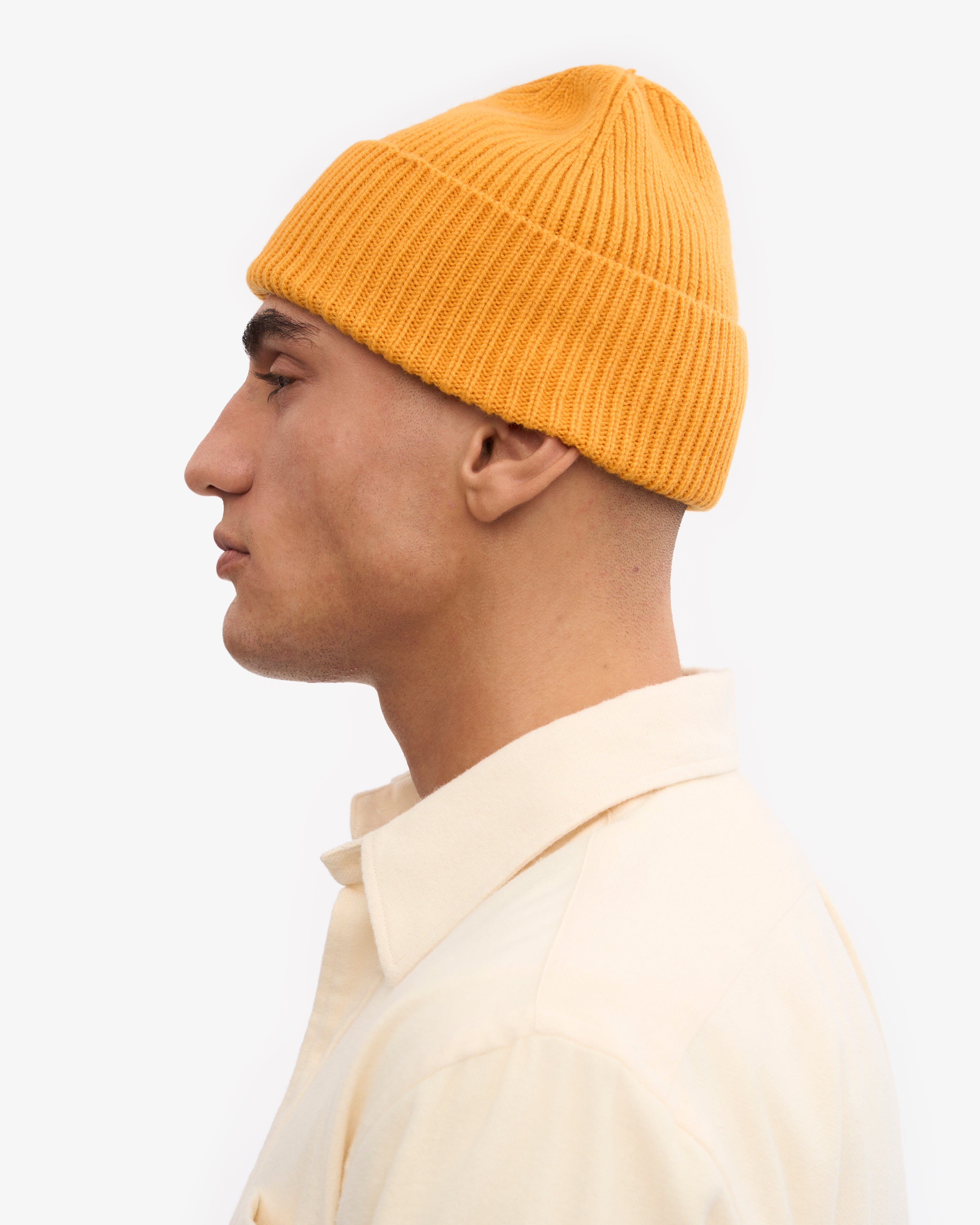 Premium Merino Wool Beanie for Men & Women - Soft Warm Winter Hat in Burned Yellow - Perfect for Skiing, Hiking & Outdoor Activities