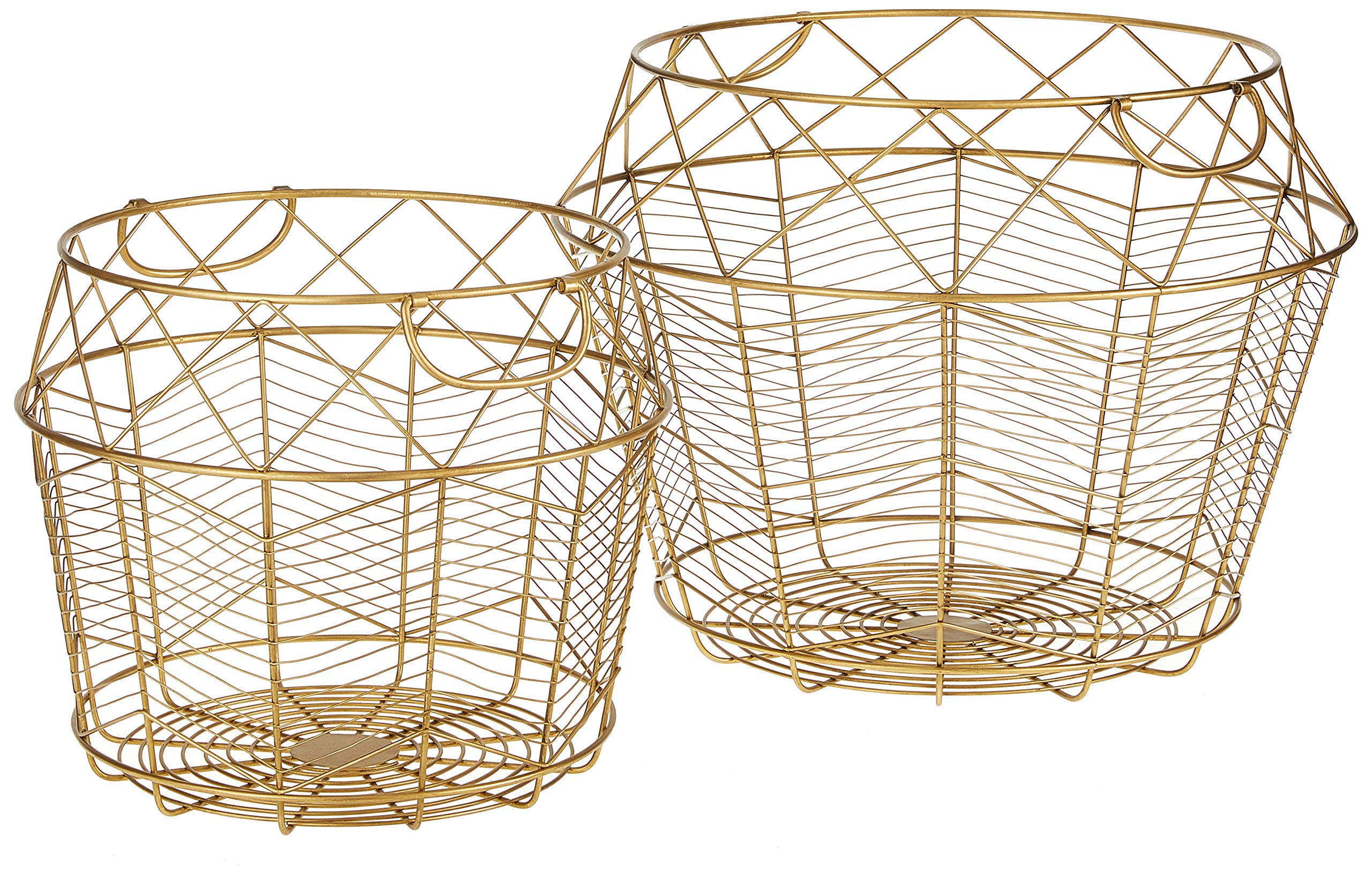 Rivet Modern Tall Geometric Wire Baskets - Set of 2 (13.25