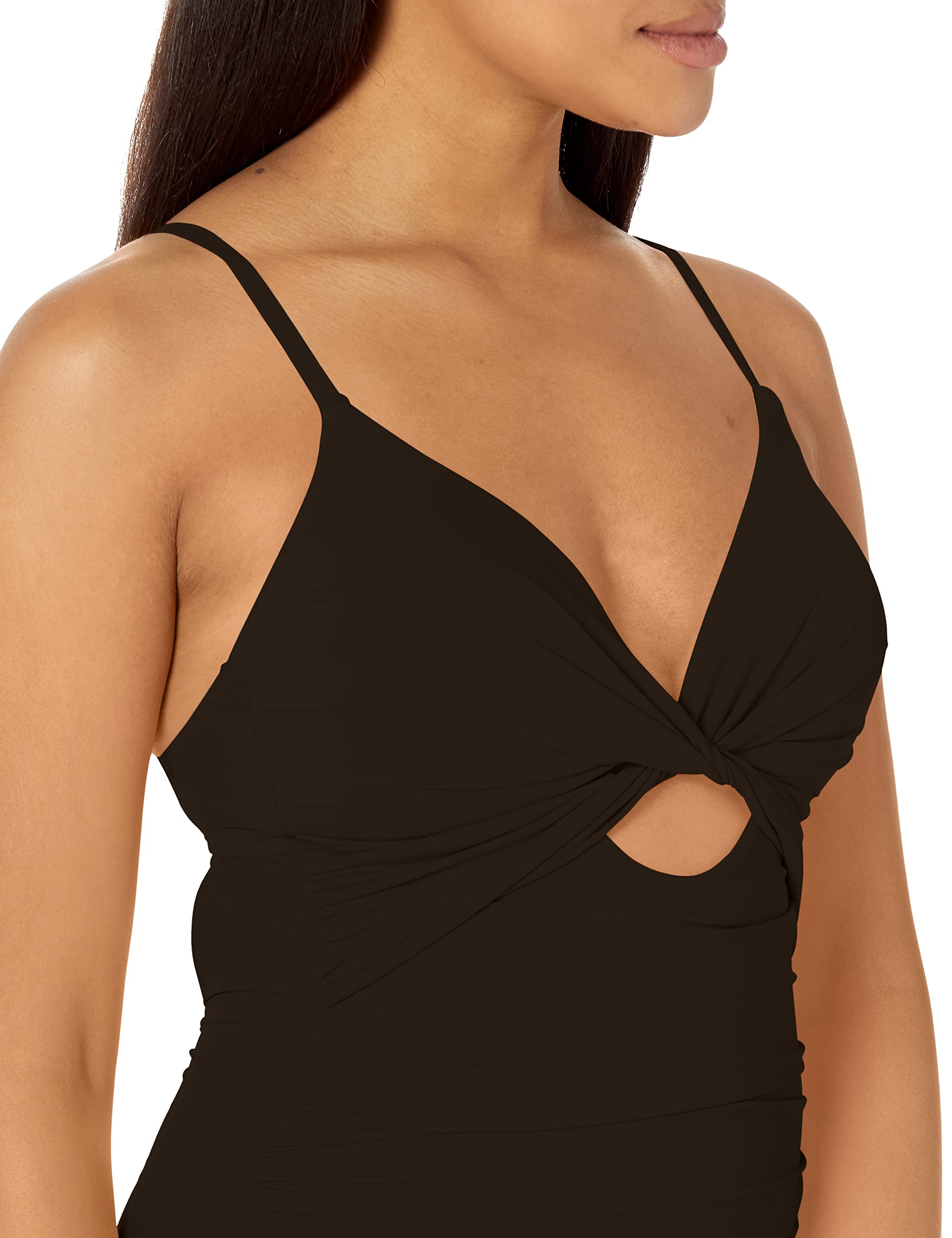 La Blanca Women's One Piece Swimsuit with Twist Keyhole Design - Island Goddess Bathing Suit for Beach Vacation & Pool Party