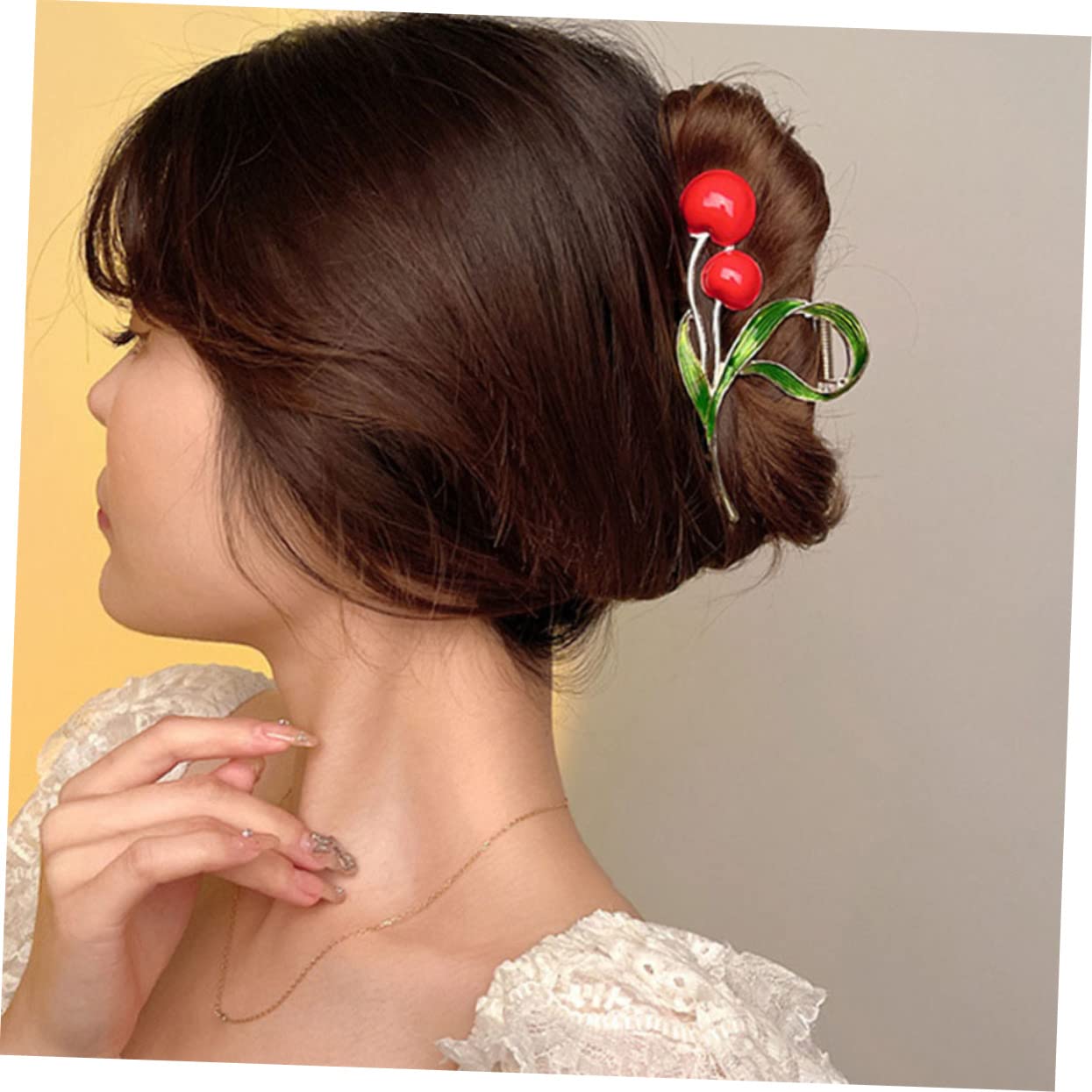 BIUDECO 2pcs Floral Leaf Hair Clips - Alloy Grip Hair Barrettes for Thick Hair, Cherry Blossom Hair Claws for Women & Girls (Perfect for Weddings, Parties & Daily Styling)
