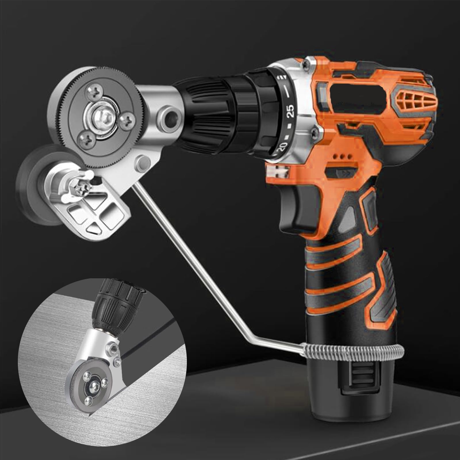 Upgraded Metal Nibbler Drill Shears Attachment - Heavy Duty Drill Plate Cutter for Cutting Flat Metal Sheets, Iron, Steel, Copper & Aluminum | Perfect for DIY Projects, Metalworking & Home Repairs