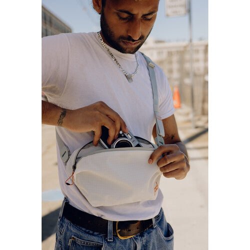 Peak Design Outdoor Sling 2L Cloud - Waterproof Camera Bag for Travel & Hiking - Compact Crossbody Sling Pack for DSLR, Mirrorless & Everyday Essentials