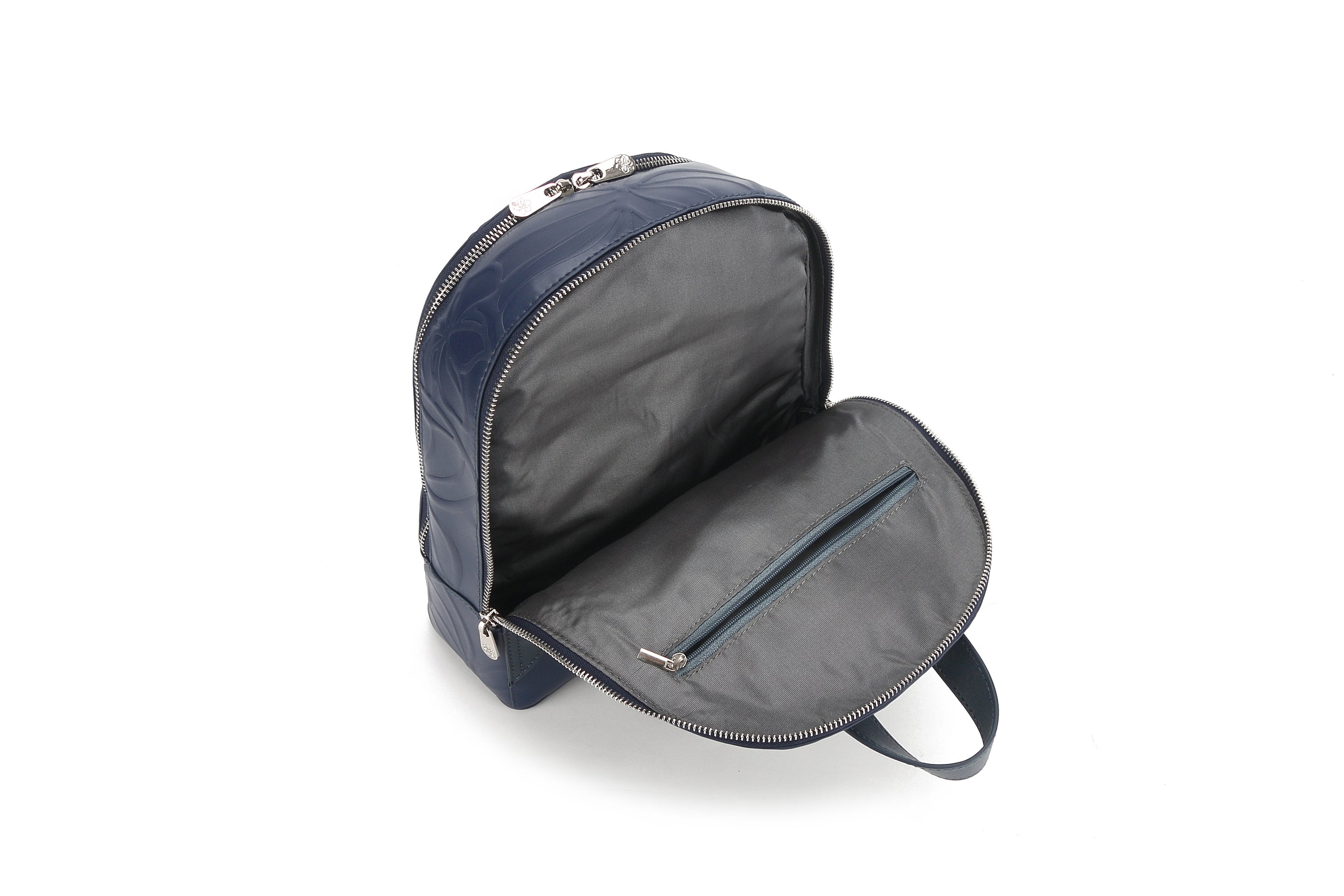 Tiffany Kalo Embossed Navy Backpack for Women - Stylish Laptop Bag for Work, School & Travel | Durable Water-Resistant College Backpack with USB Charging Port