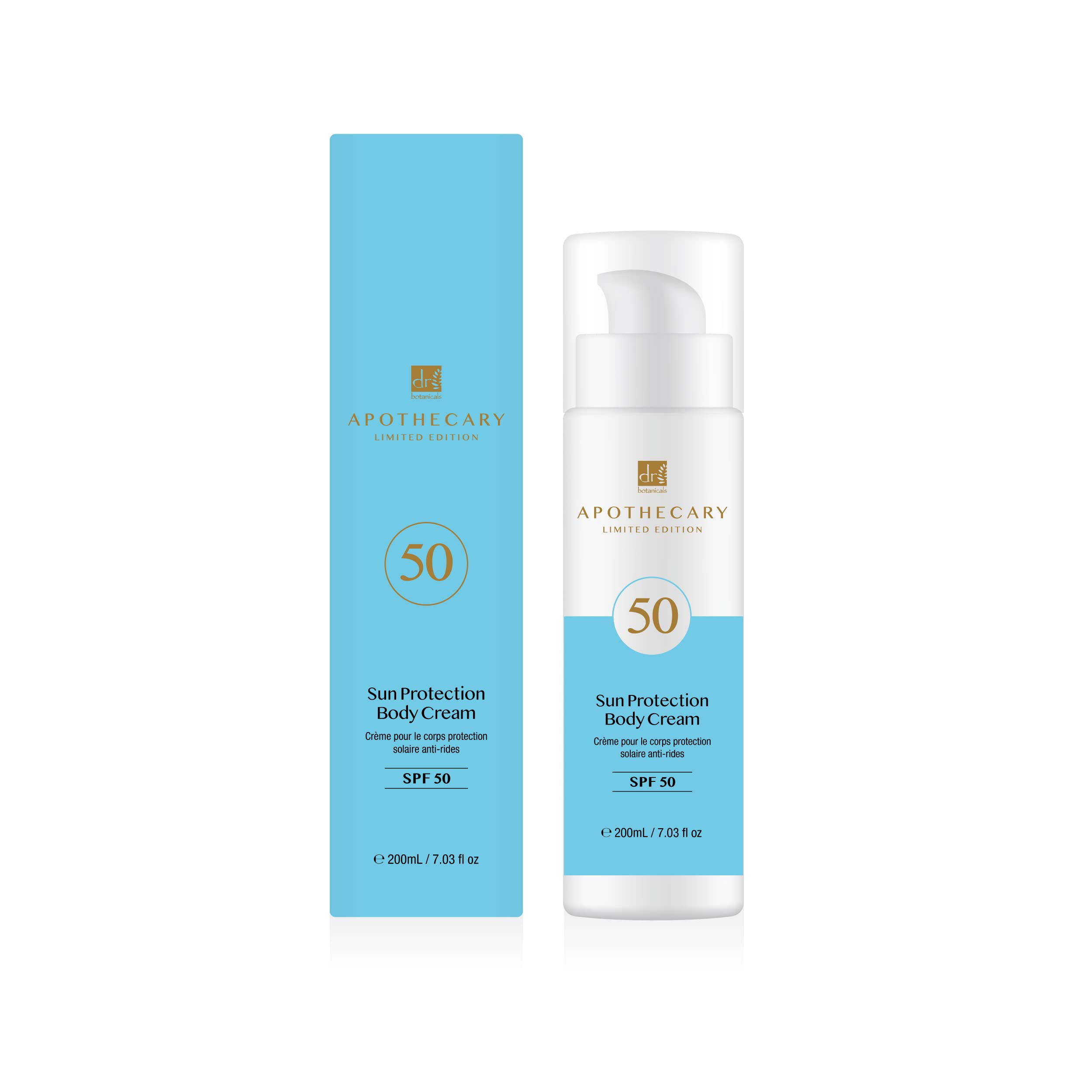 Dr. Botanicals SPF 50 Moisturizing Body Cream - 200ml | Broad Spectrum Sun Protection for Daily Use at Beach, Pool & Outdoor Activities