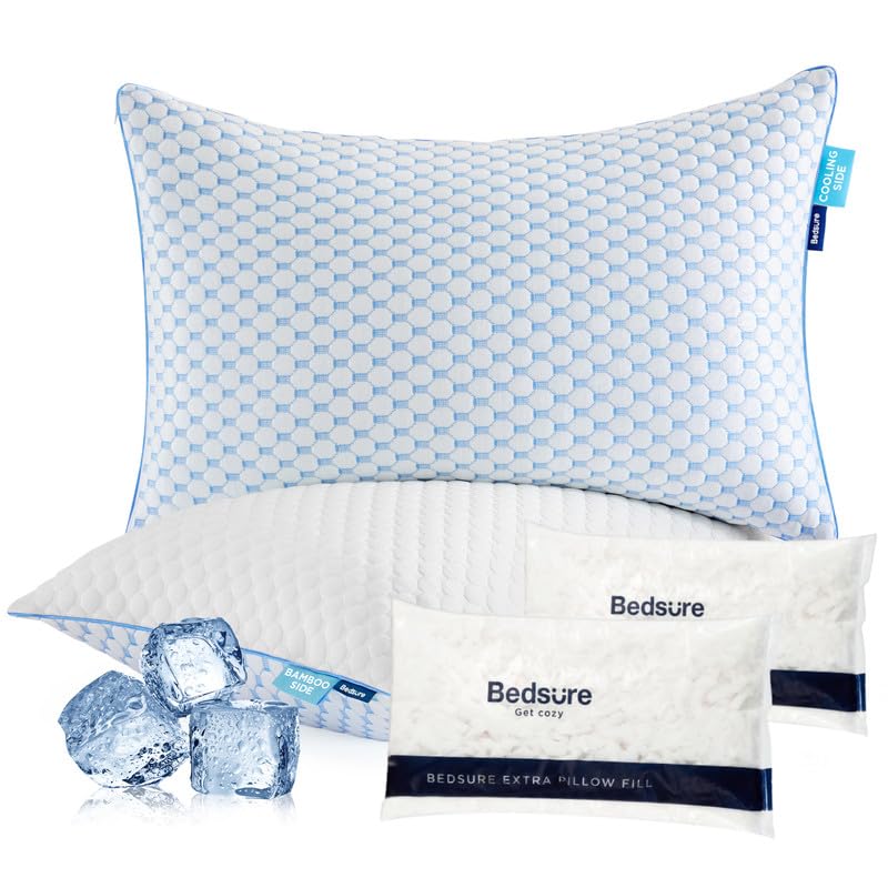 Bedsure Cooling Shredded Memory Foam Pillows - Queen Size Set of 2 (19