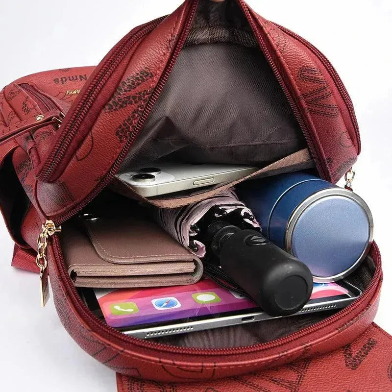 Premium Soft Leather Women's Shoulder Backpack - Stylish & Durable Handbag for Work, Travel & Everyday Use
