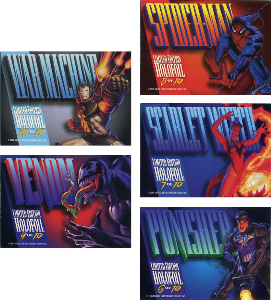 1994 Fleer Marvel Masterpieces Series-3 Complete 10-Card Silver Holofoil Trading Card Set - Marvel Comics Collectibles for Display & Trading - Perfect for Superhero Fans & Card Collectors