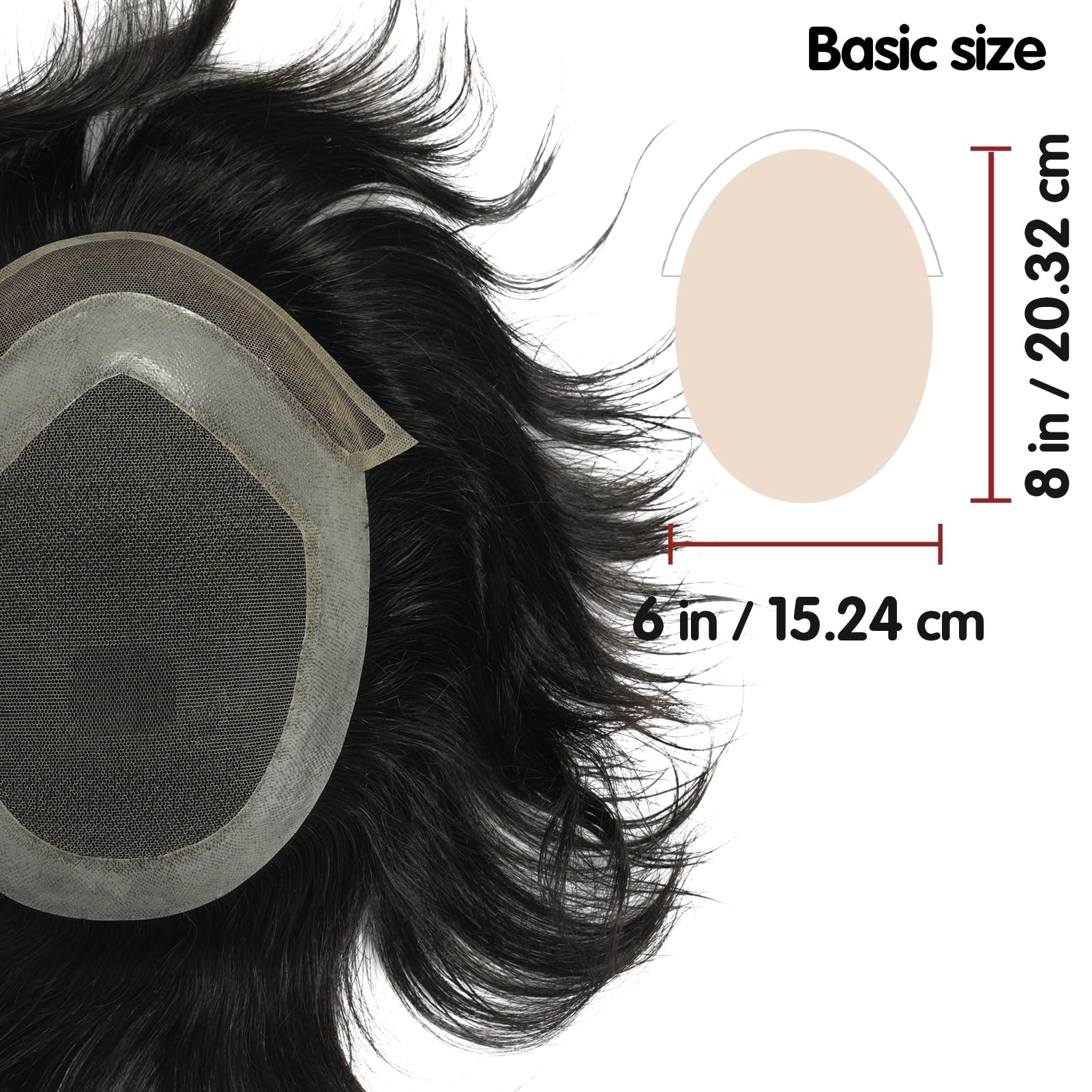Lordhair Natural Human Hair Toupee for Men - French Lace Front Hairpiece with Skin Perimeter & Undetectable Hairline | Perfect for Daily Wear, Special Occasions & Hair Loss Solutions
