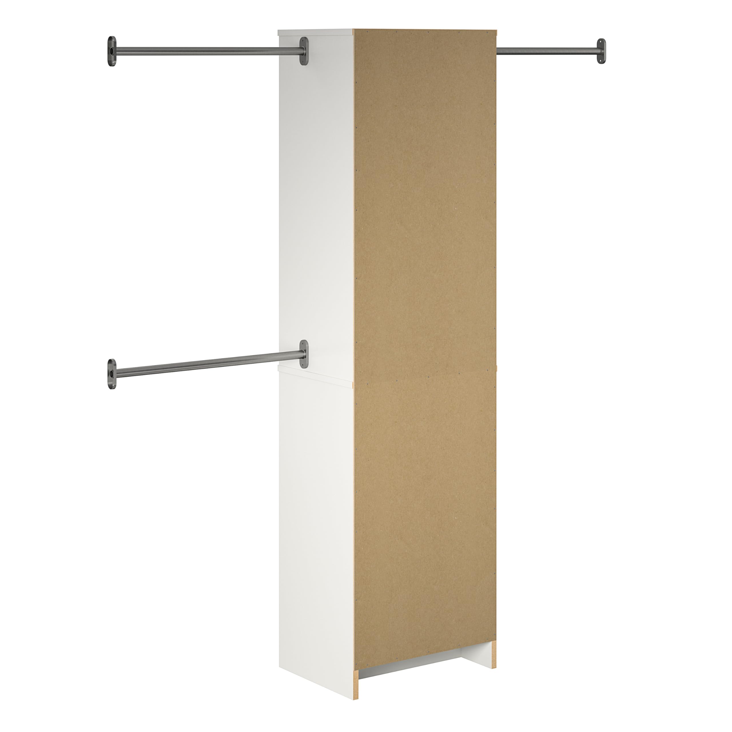 Systembuild Beckett White Closet Storage Organizer - Space-Saving Wardrobe & Closet Organization Solution for Bedrooms, Walk-In Closets & Small Spaces