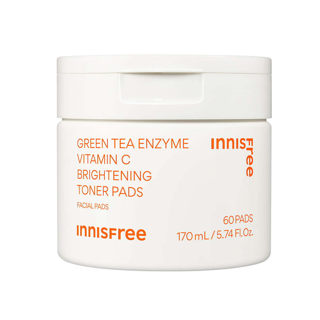 Brightening Green Tea Enzyme Vitamin C Toner Pads - Exfoliating & Hydrating Facial Treatment for Glowing Skin - Perfect for Morning & Night Skincare Routine