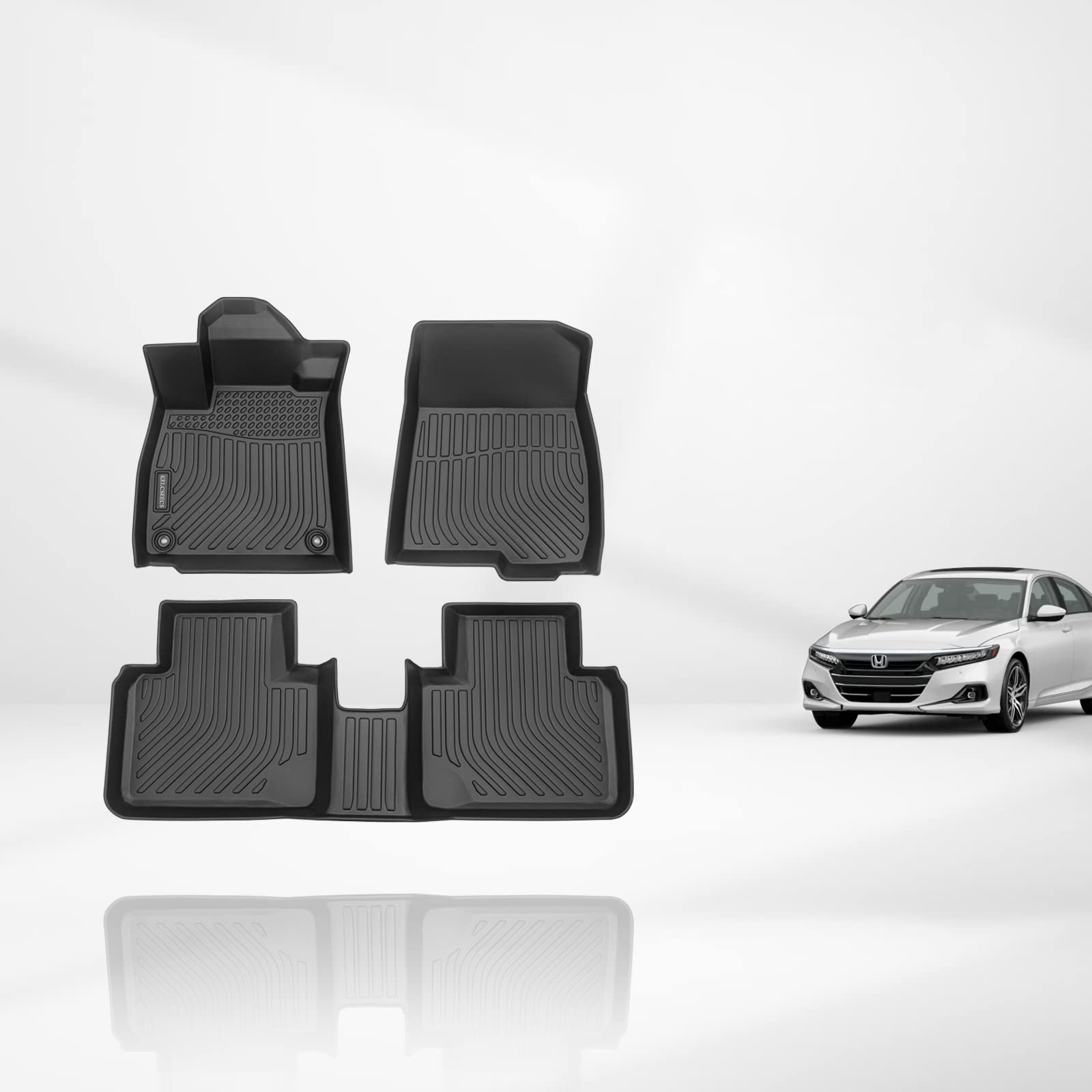 Custom Fit All-Weather Floor Mats for Honda Accord 2018-2022 - Waterproof Heavy Duty Car Mats with Odorless Protection - Full Set Front & Rear Liners - Perfect for Daily Commuting, Road Trips & Winter Driving (Black)