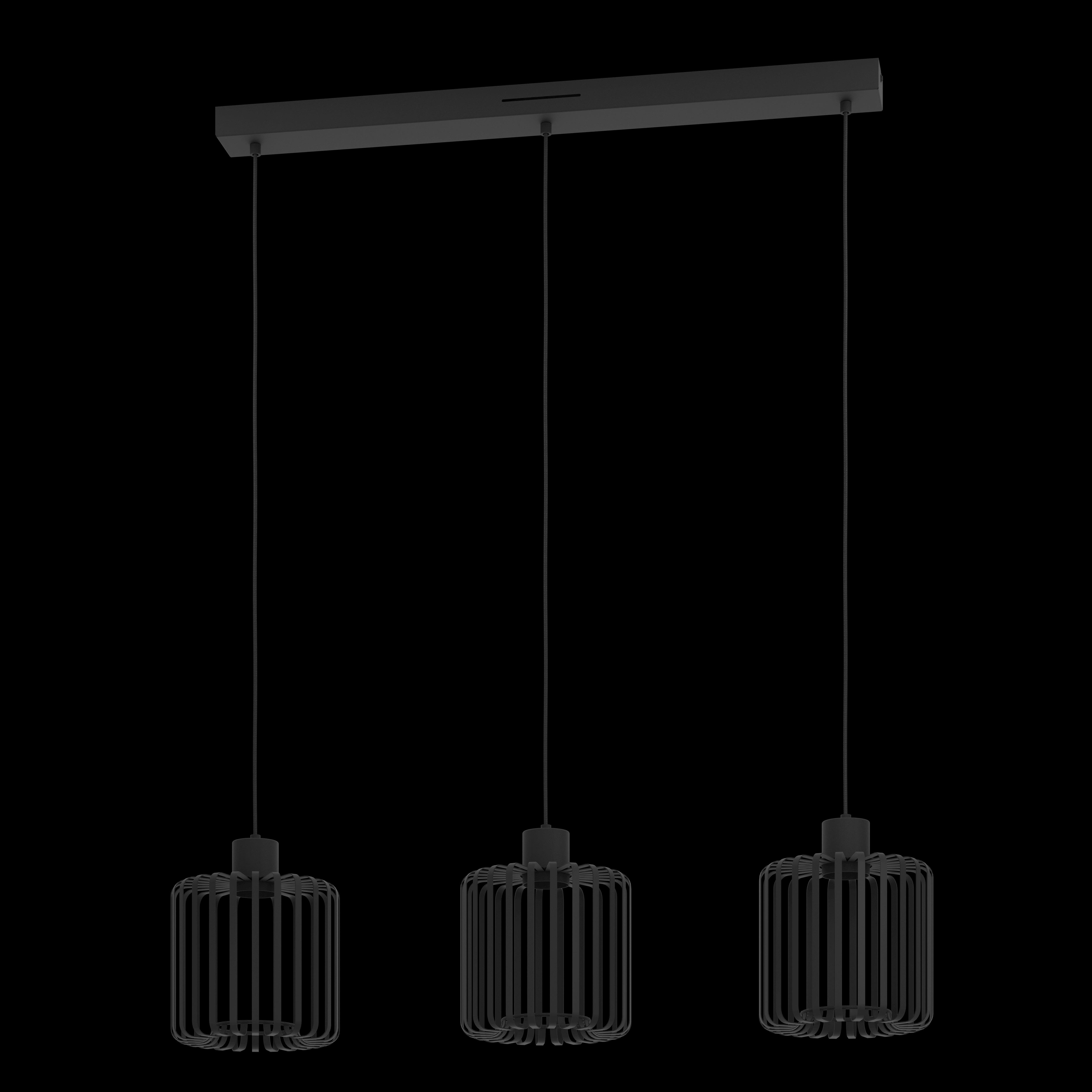 Eglo Connect Ginestrone Z Smart LED 3-Light Black Metal Pendant Light Fixture - Modern Dimmable Hanging Light for Kitchen Island, Dining Room & Living Room