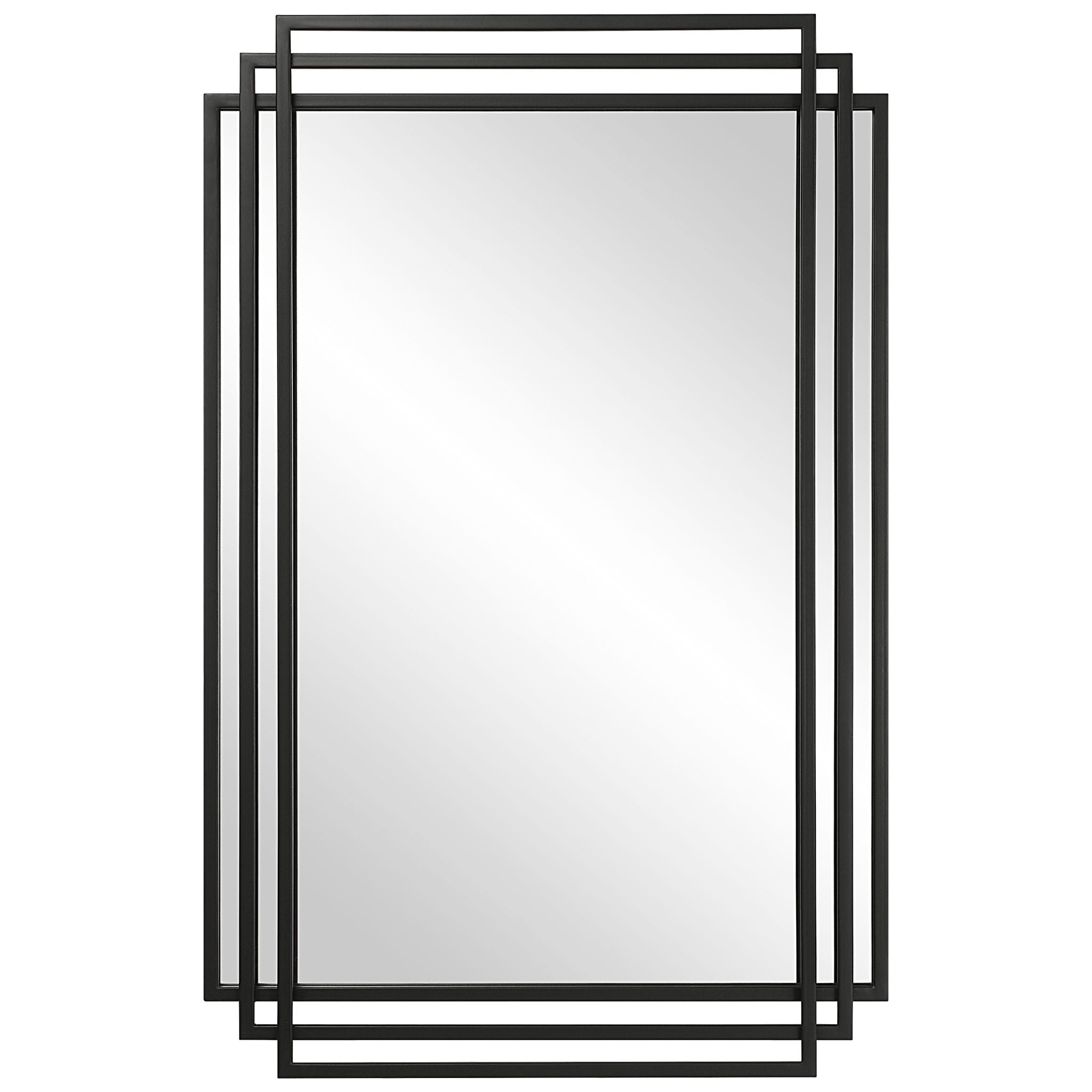 Black Iron Mirror by Amherst - Elegant Wall Decor for Living Room, Bedroom & Entryway