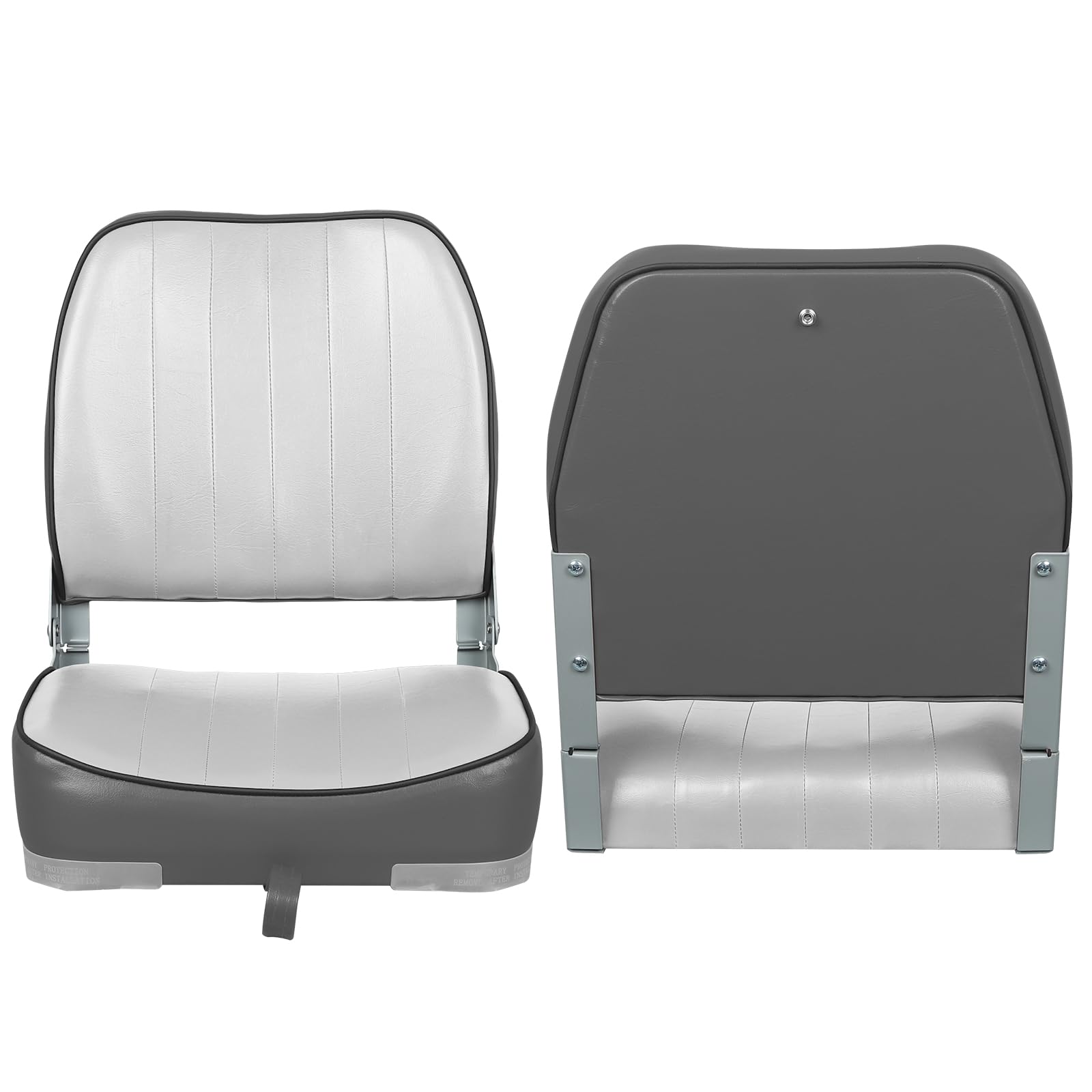 Leader Accessories Low Back Folding Boat Seats (2-Pack) - Comfortable & Durable Marine Chairs for Fishing, Boating, and Outdoor Adventures