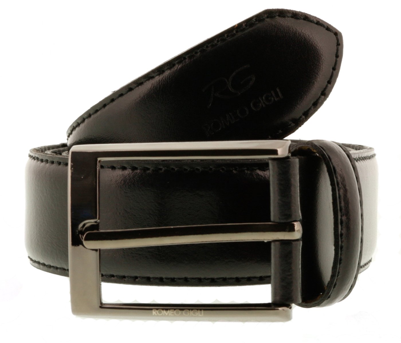 Premium C954/35R NERO Black Genuine Leather Adjustable Men's Belt - Classic Dress & Casual Wear for Business, Office & Everyday Use