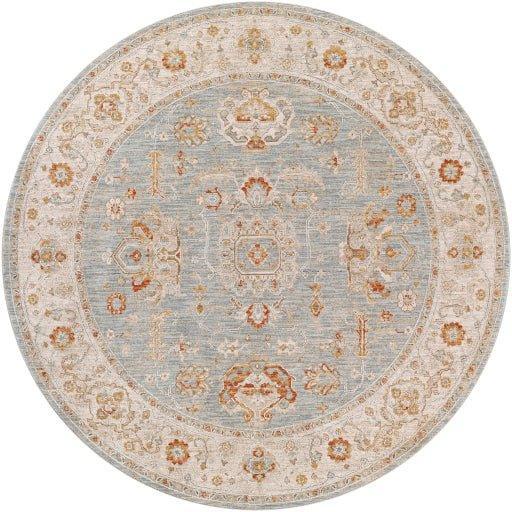 Stylish Avant Garde Blue, Grey & Rust Woven Area Rug - Multiple Sizes for Living Room, Bedroom & Office Decor