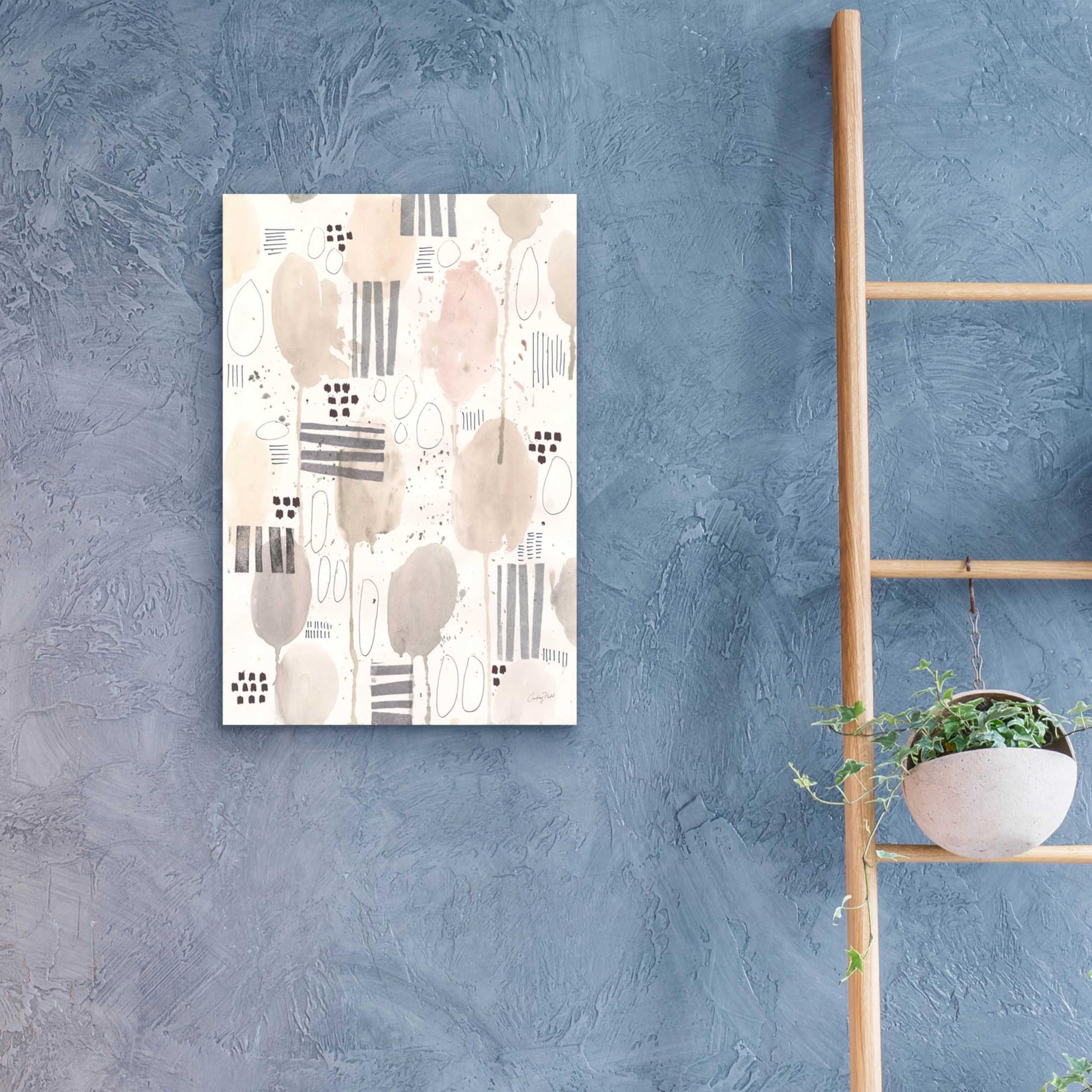 Courtney Prahl Neutral Studies II Acrylic Glass Wall Art - 16x24 Inches Modern Abstract Painting for Living Room, Bedroom & Office Decor