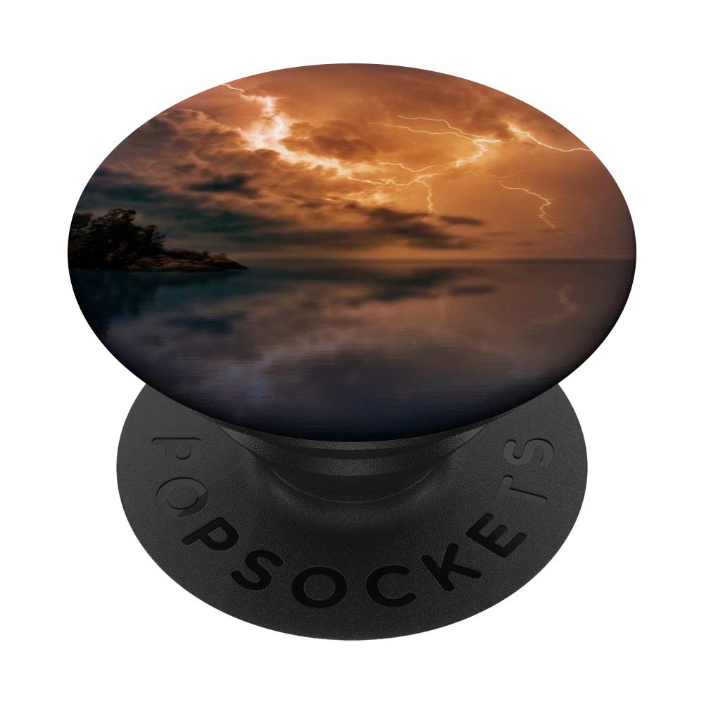 Storm Lightning Bolt Flash Ocean Winter Phone Grip - PopSockets Stand for iPhone, Samsung & Tablets - Perfect for Travel, Work & Outdoor Adventures