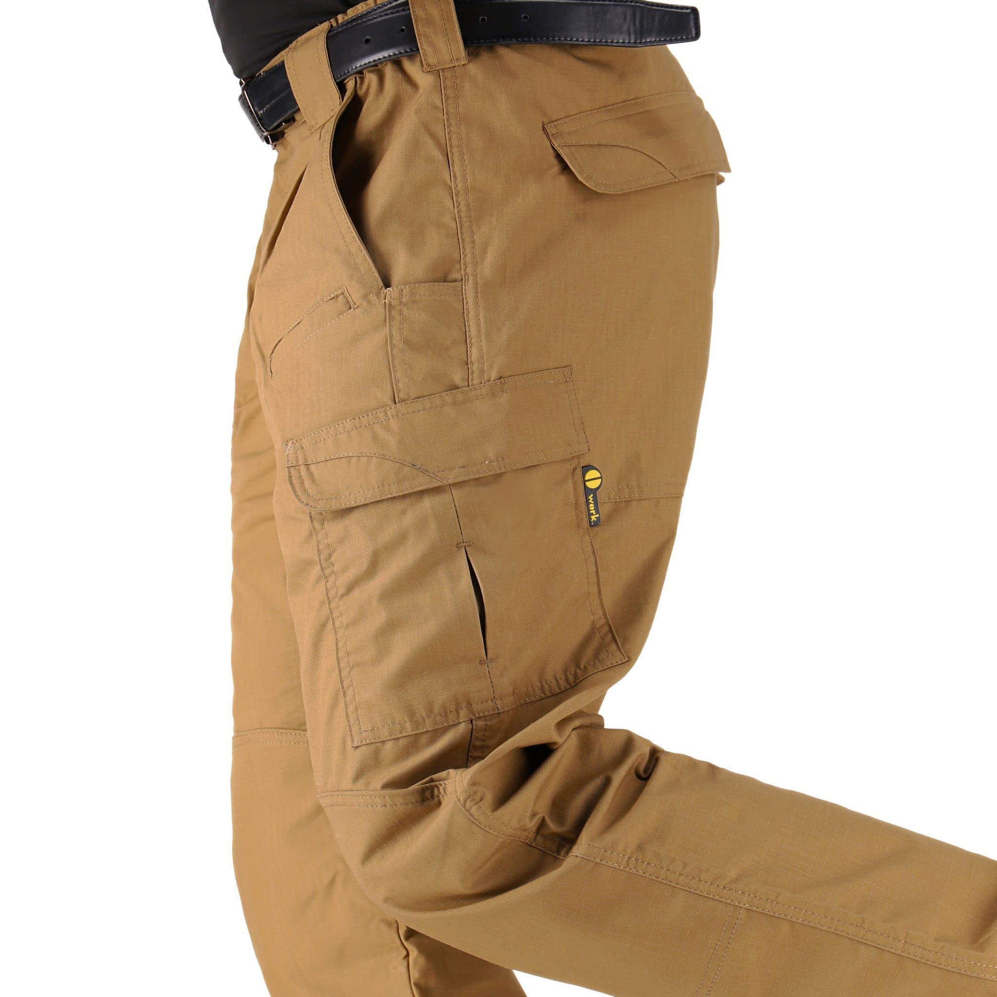 WHITEDUCK Men's Tactical Cargo Pants - Ripstop Stretch Water Resistant Work Pants with 13 Pockets for Military, Hiking & Outdoor Activities - Durable Tactical Pants for Camping, Hunting & Construction Work