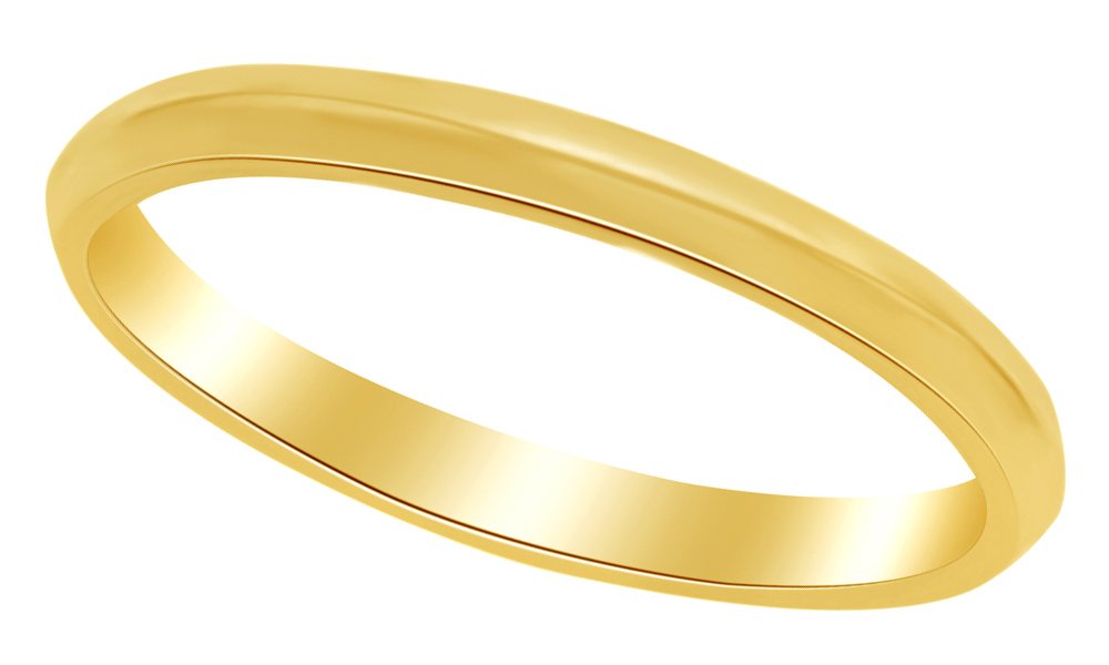 AFFY 2.5mm Knife Edge Comfort Fit Wedding Band Ring - 10k Solid Gold for Men & Women - Perfect for Engagement, Anniversary & Everyday Wear