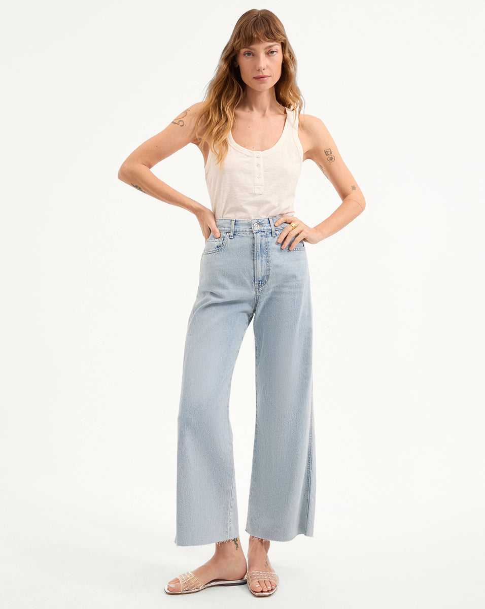Taylor Cropped Wide Leg Jean - High Waisted Distressed Denim Pants for Women | Casual & Streetwear Outfits | Perfect for Everyday Wear, Dates & Parties