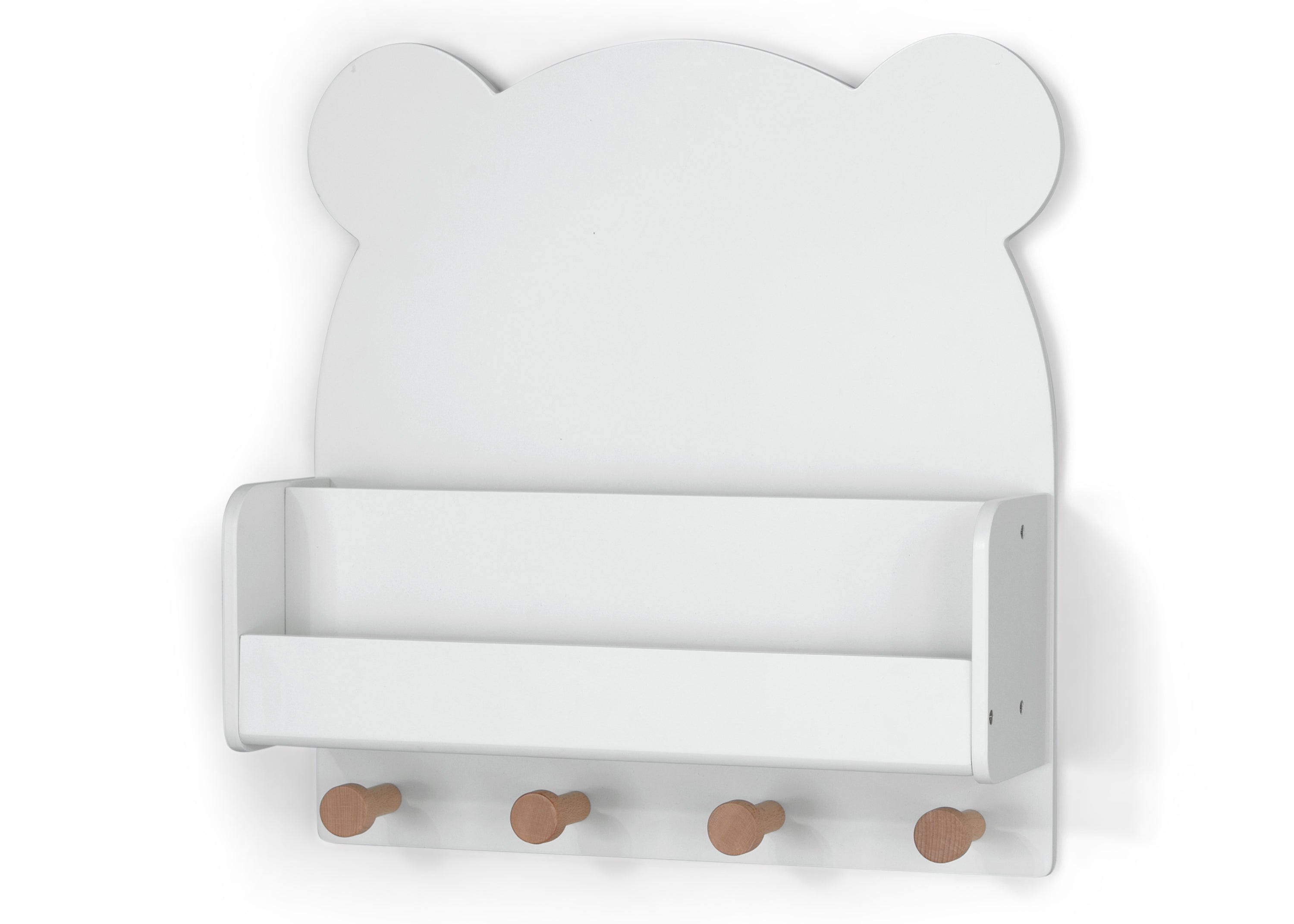 Brannan Bear Wall Shelf with 4 Hooks - Rustic Wooden Floating Shelf for Entryway, Bathroom & Bedroom Organization - Perfect for Hanging Coats, Towels & Decor