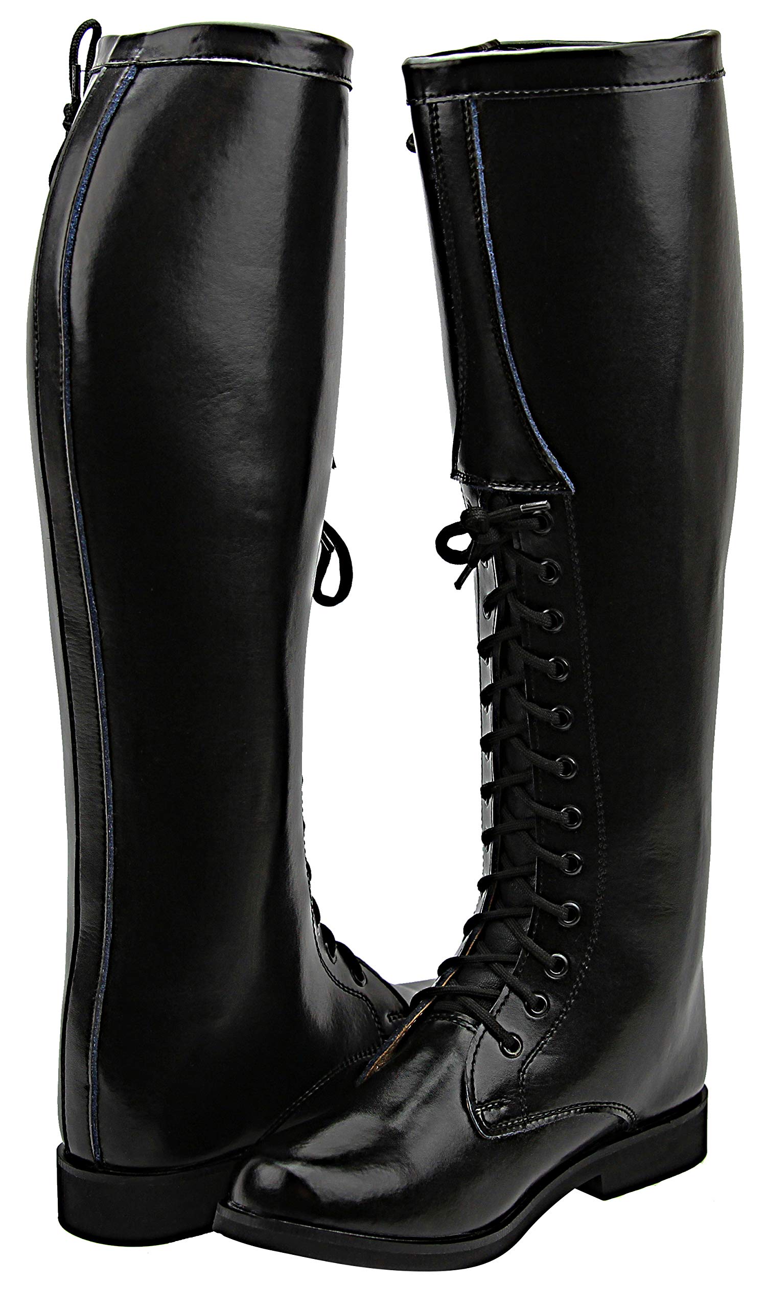 Dyno Men's Motorcycle Riding Boots - Black Leather Tall Patrol Fashion Boots for Police & Bikers - Perfect for Motorcycle Riding, Police Duty & Outdoor Adventures