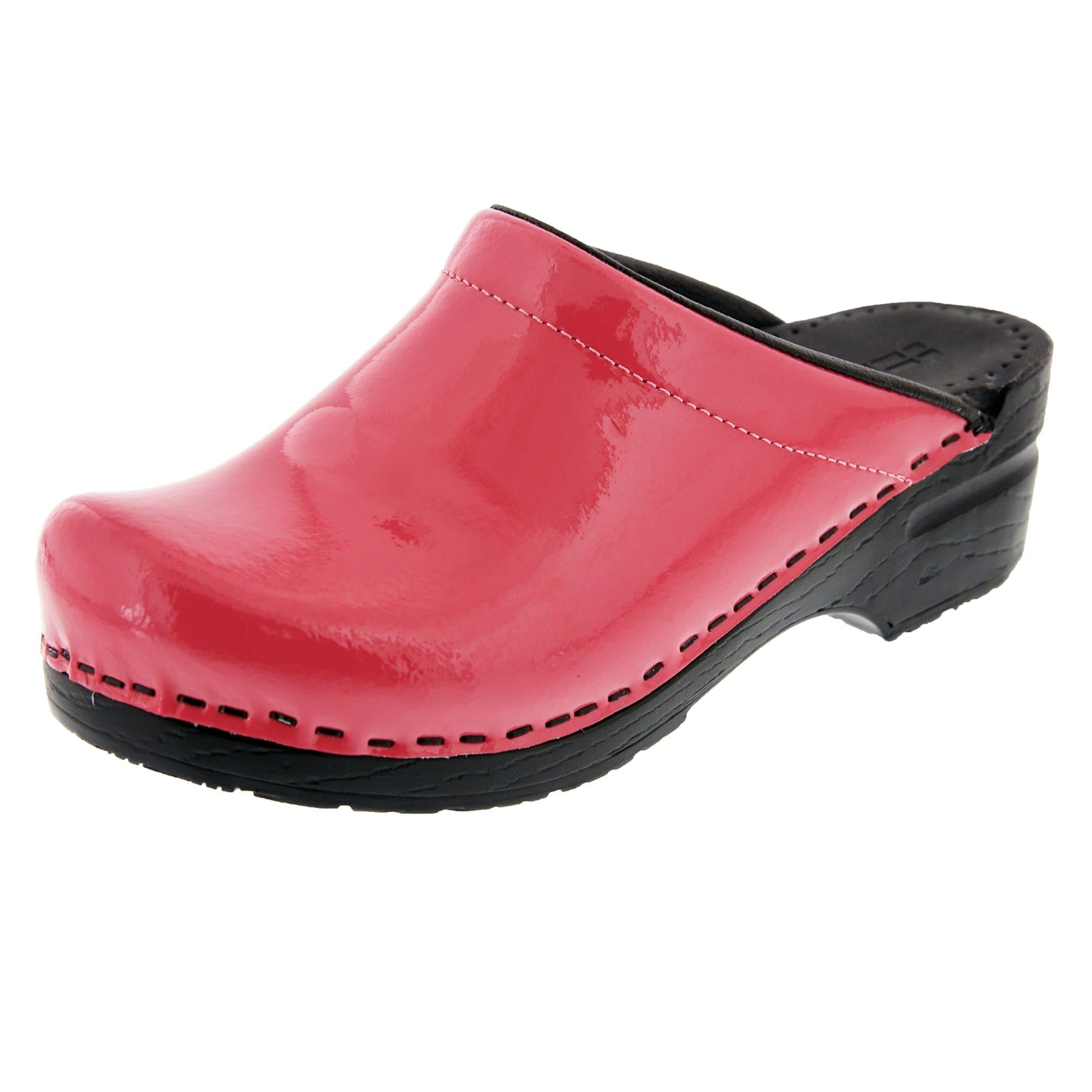 Bjork Women's PU Open Back Leather Clogs - Comfortable Slip-On Shoes for Casual Wear, Home & Office Use