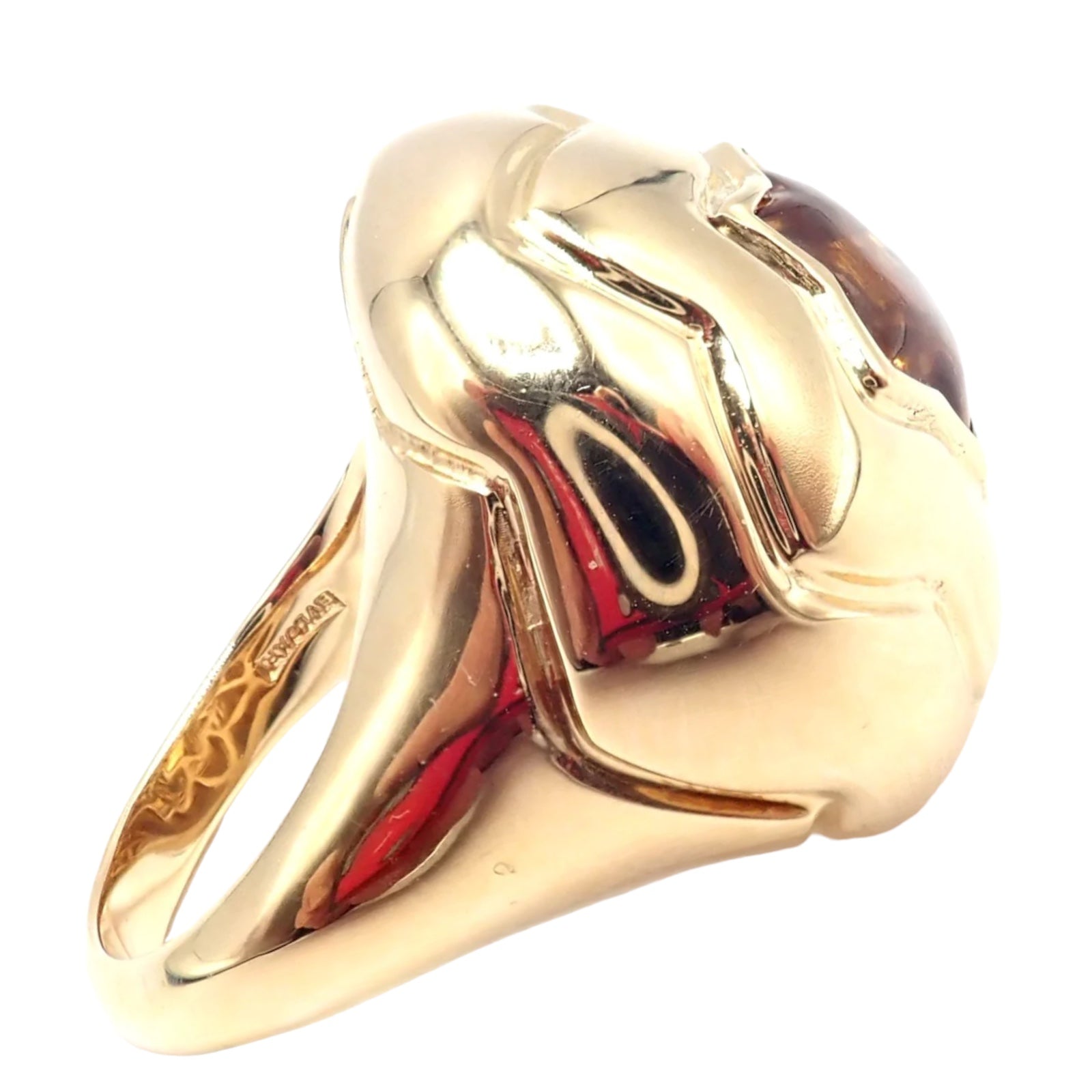 Authentic Bulgari Bvlgari 18k Yellow Gold Star of David Citrine Bombe Ring - Luxury Jewelry for Special Occasions & Gifts