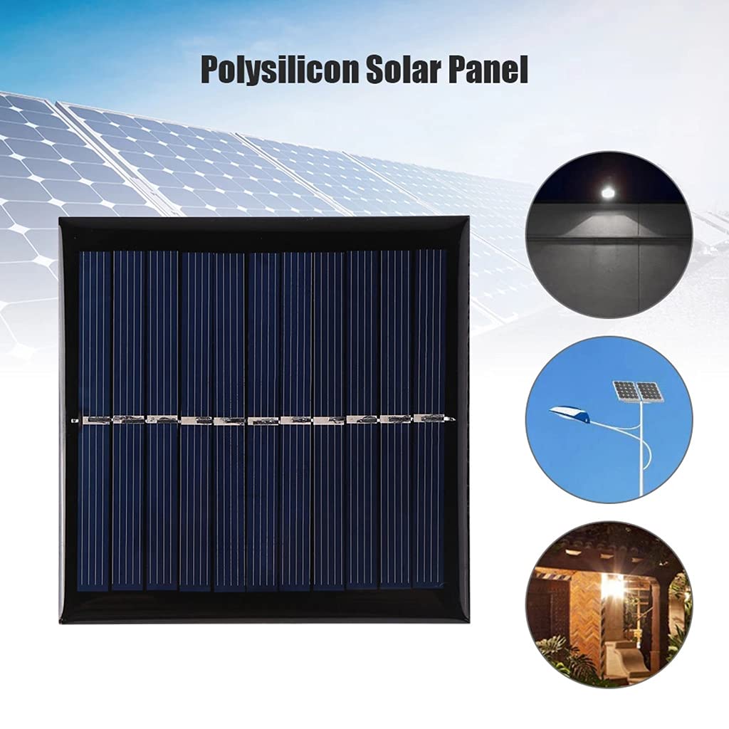 Portable Solar Phone Charger with USB - 95X95mm Compact Solar Panel for iPhone, Android, Camping & Outdoor Use - Includes LED Lights for Emergency Power Backup
