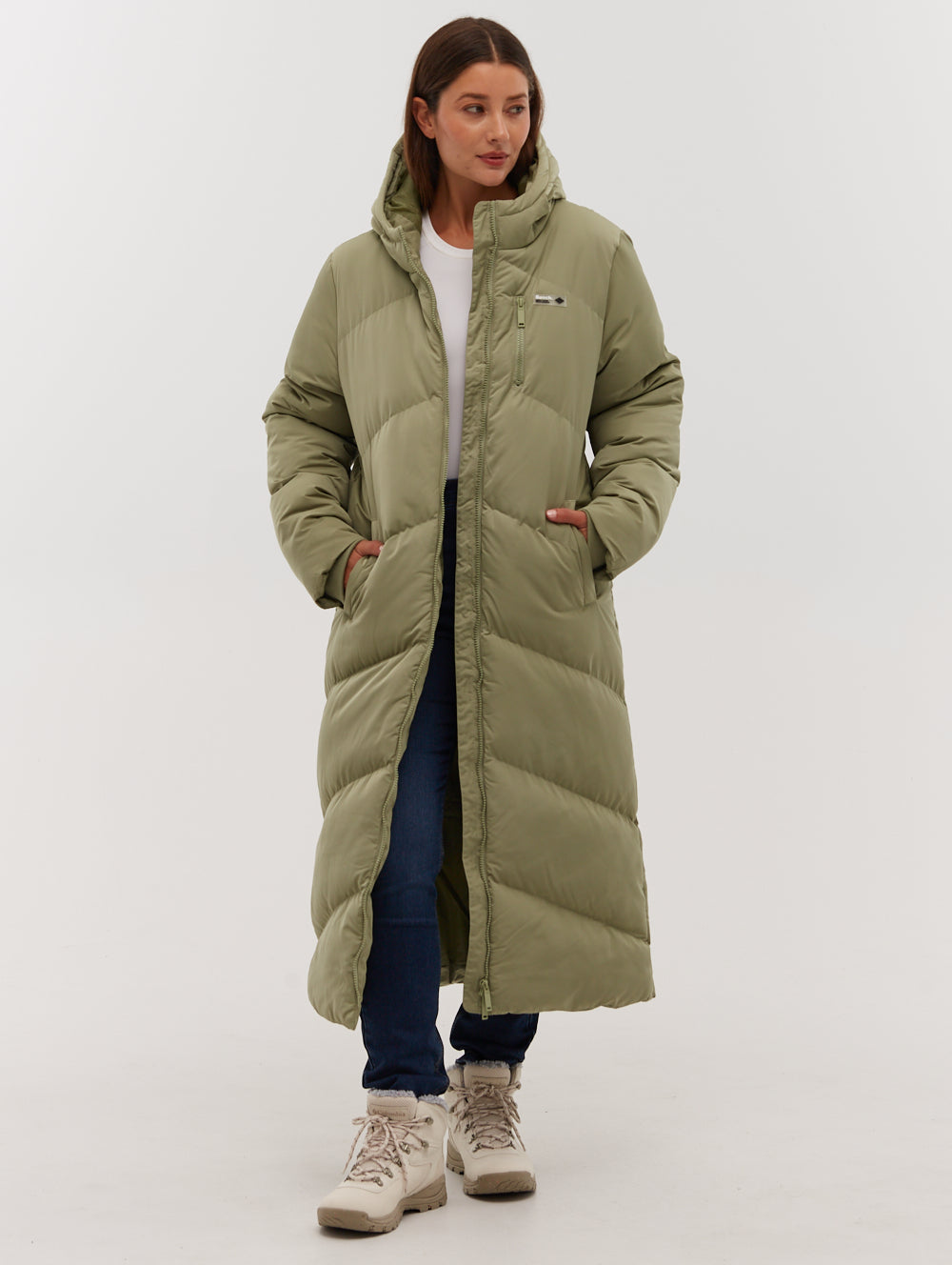 Eloraina Women's Chevron Puffer Parka Jacket - Winter Warm Quilted Coat with Hood, Waterproof Windproof Outerwear for Snow, Skiing & Outdoor Activities