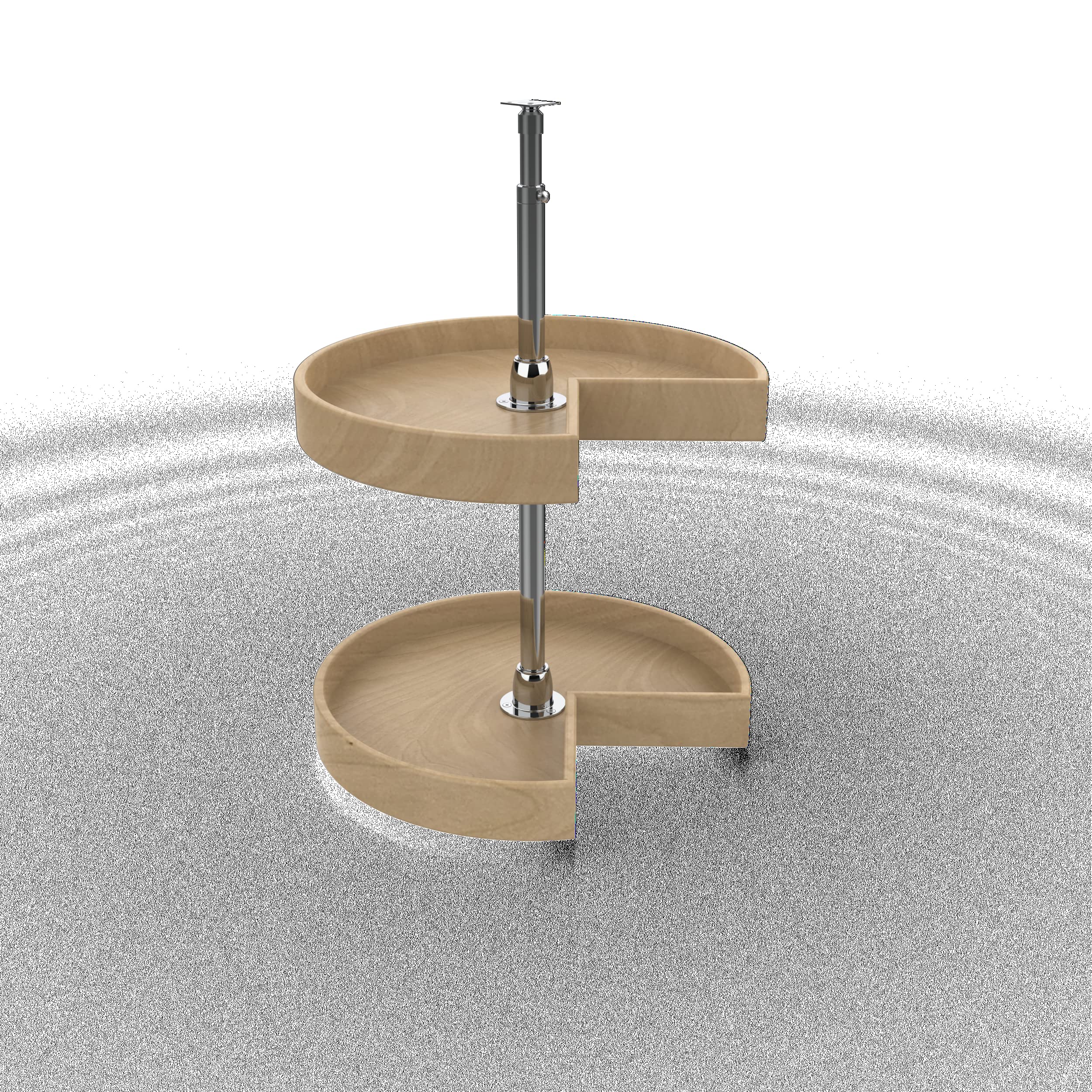 Natural Wood Kidney-Shaped 2-Tier Lazy Susan Turntable for Corner Cabinets - Space-Saving Spice & Pantry Organizer for Kitchen, Bathroom, or Office Storage