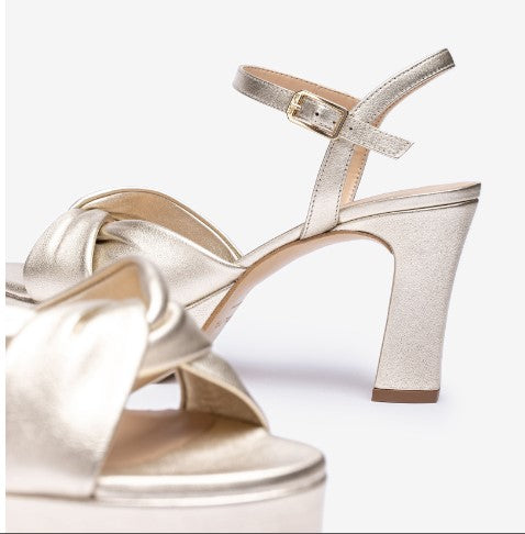 UNISA Onoa Gold Platform Sandal for Women - Comfortable High Heel Summer Dress Sandals with Cushioned Footbed | Perfect for Weddings, Parties & Beach Vacations