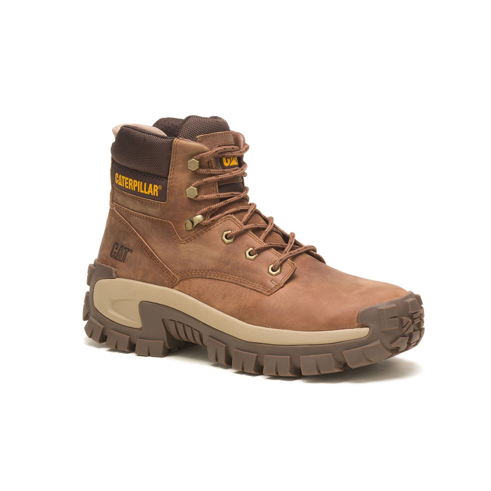 Invader Hi Steel Toe Work Boots for Men - Brown Safety Shoes with Slip Resistant & Electrical Hazard Protection - Ideal for Construction, Warehouse & Industrial Work