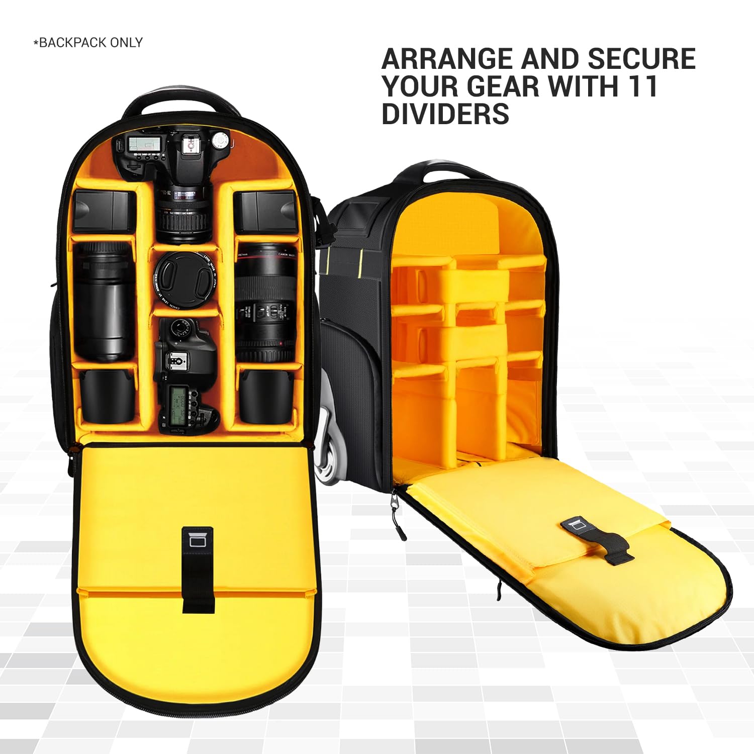 Deco Gear 3-in-1 Waterproof Shockproof Travel Camera Backpack - Convertible Rolling Camera Case with Wheels, Shoulder Straps & Carry Handle - Perfect for Air Travel, Outdoor Photography & Professional Photographers