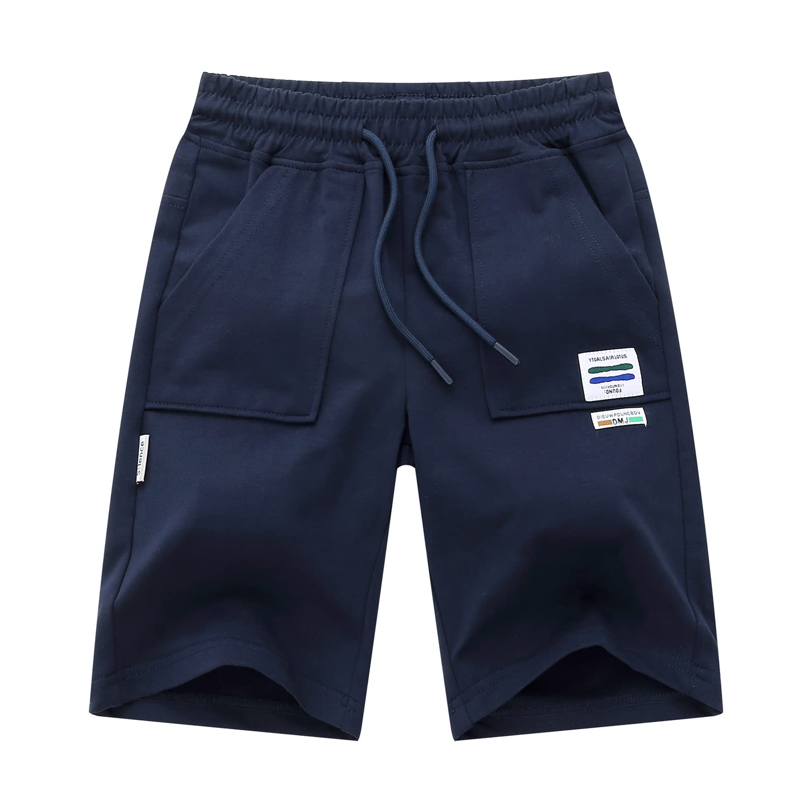 Boys Cotton Shorts with Drawstring & Elastic Waist - Comfortable Summer Playwear for Outdoor Activities, Sports, and Casual Wear