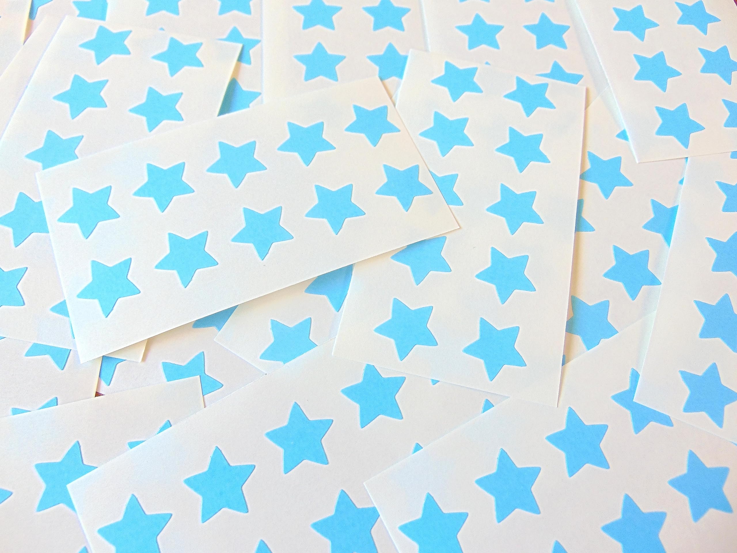 Blue Star Stickers - Self Adhesive Labels for Color Coding & Organization