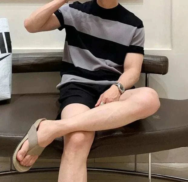 Antonio's Striped O-Neck Summer T-Shirt for Men - Casual Comfort Short Sleeve Top for Beach, Vacation & Everyday Wear