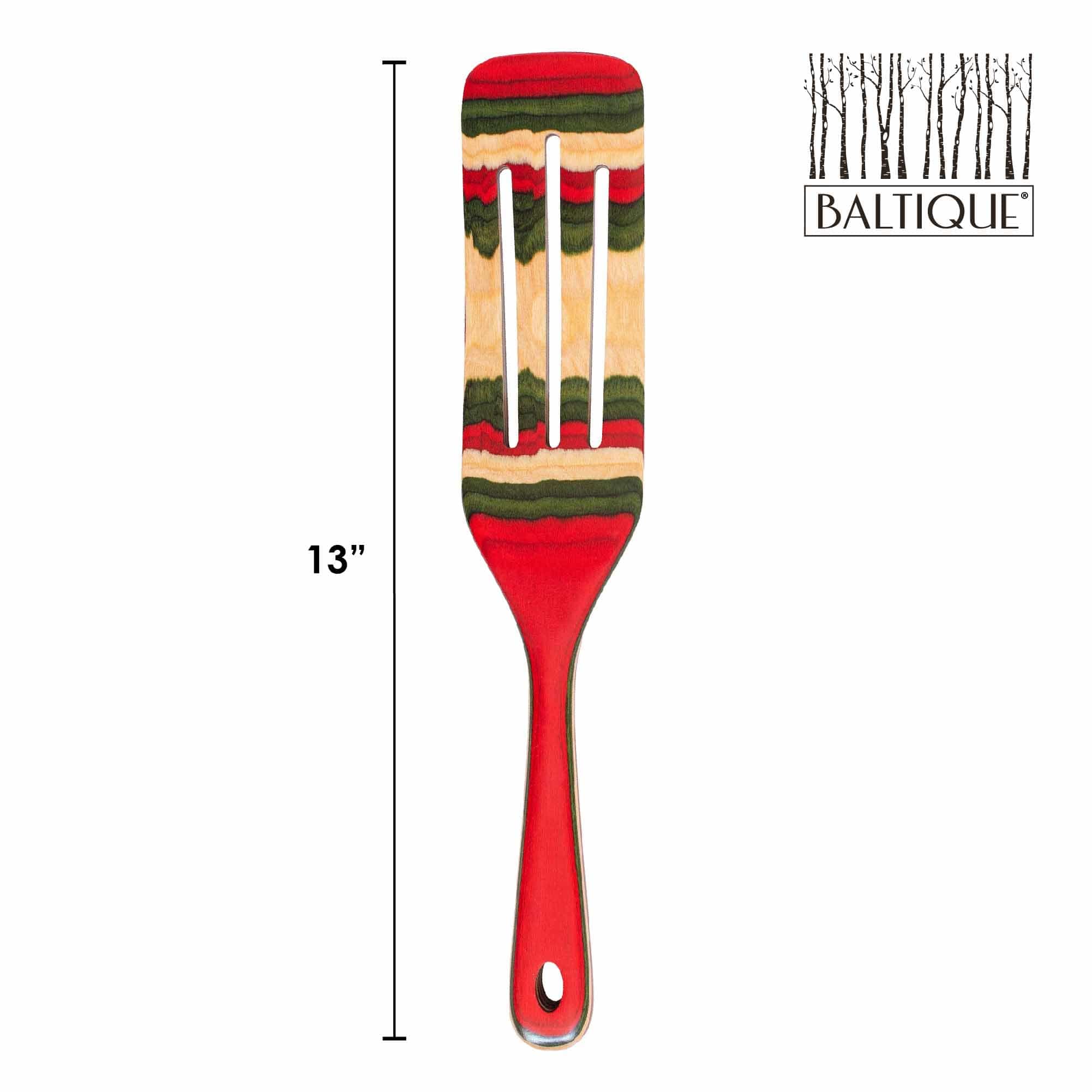 Baltique® North Pole Collection Spurtle - 13 Inch Wooden Stirring Tool for Baking, Cooking, and Hot Beverages - Perfect for Holiday Recipes, Hot Chocolate, and Coffee