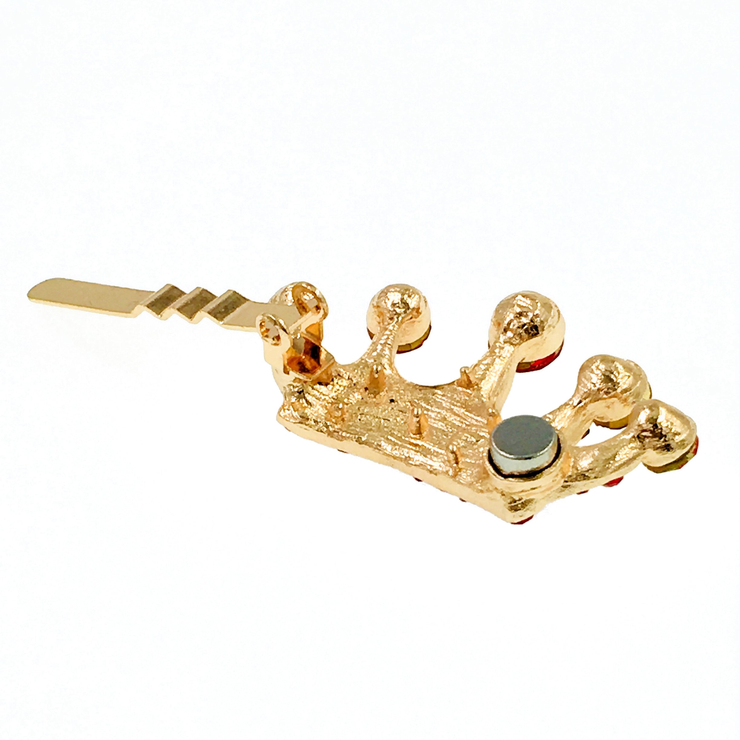 Princess Crown Magnetic Hair Clip with Rhinestone Crystal Gold Base - Perfect for Weddings, Parties & Special Occasions