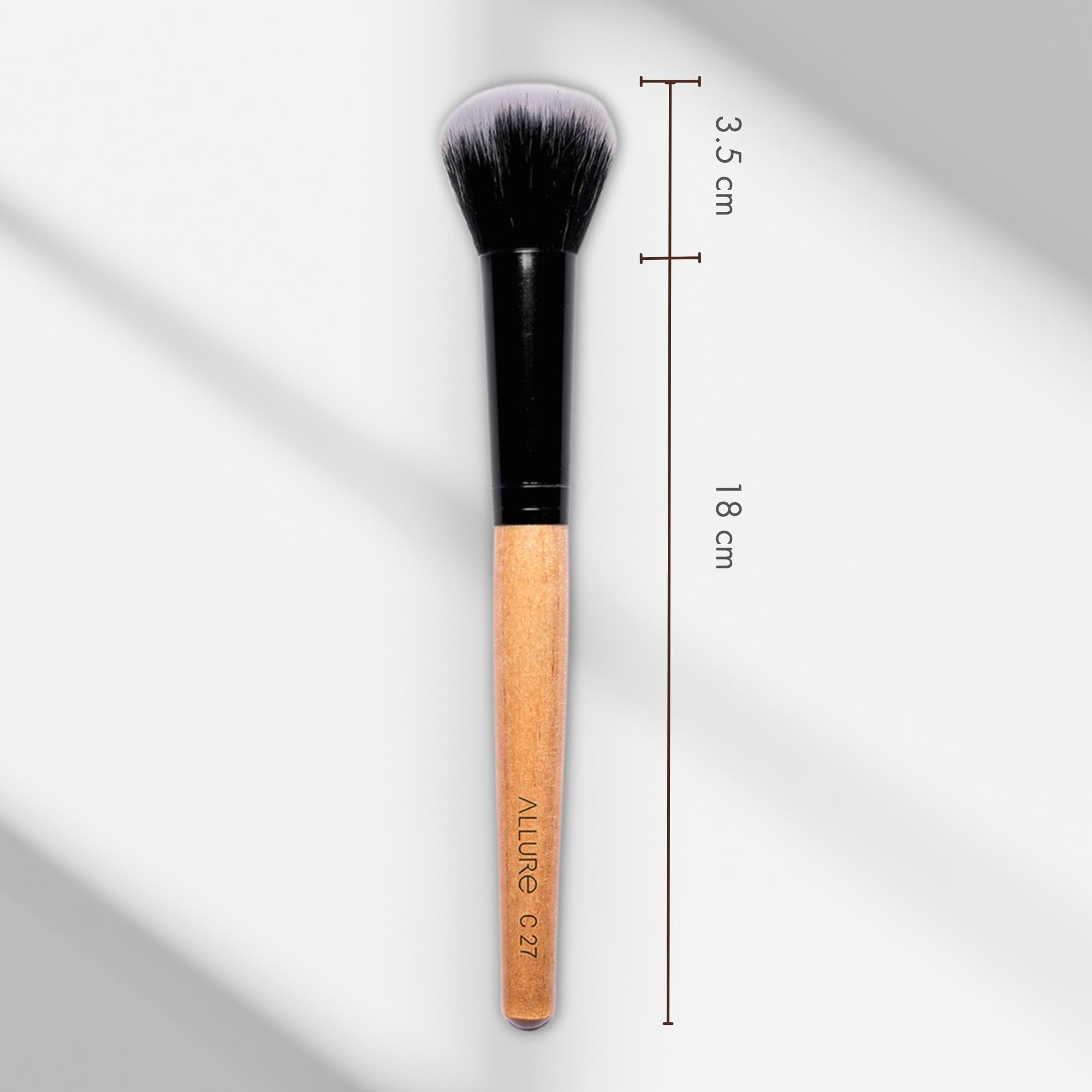 Allure® Professional Round Powder Makeup Brush - Soft Kabuki Brush for Loose & Pressed Powder, Foundation & Blush - Perfect for Makeup Artists & Beauty Enthusiasts