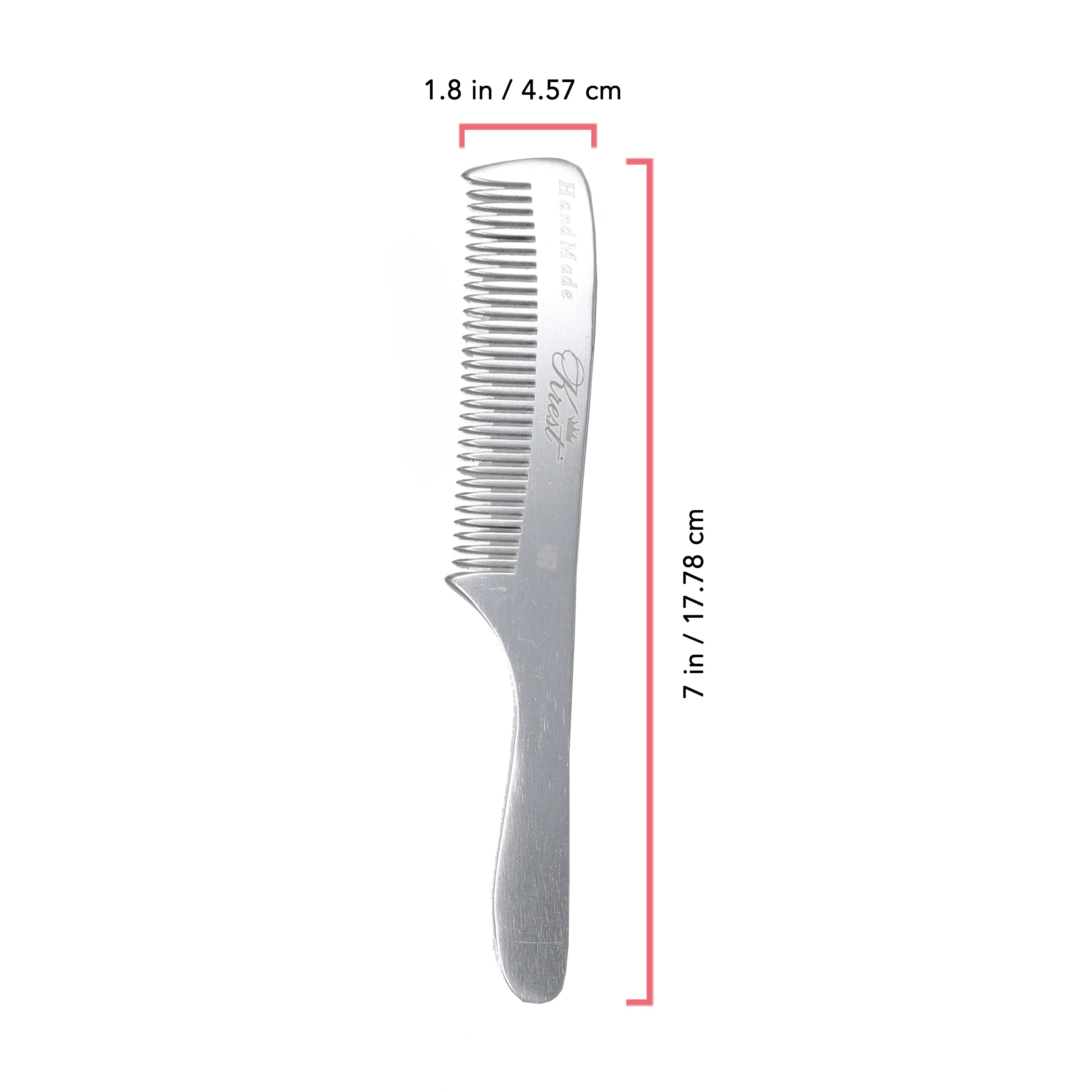 Krest Professional Metal Combs - Premium Aluminum Hair Combs 100% Hand Finished for Men & Women - Perfect for Styling, Barber Shops, and Travel