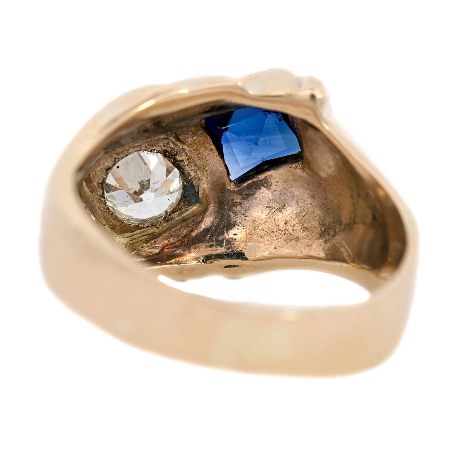 Vintage 14k Gold Sapphire and Diamond Ring for Women - Elegant Blue Gemstone Jewelry Gift for Anniversary, Engagement & Special Occasions