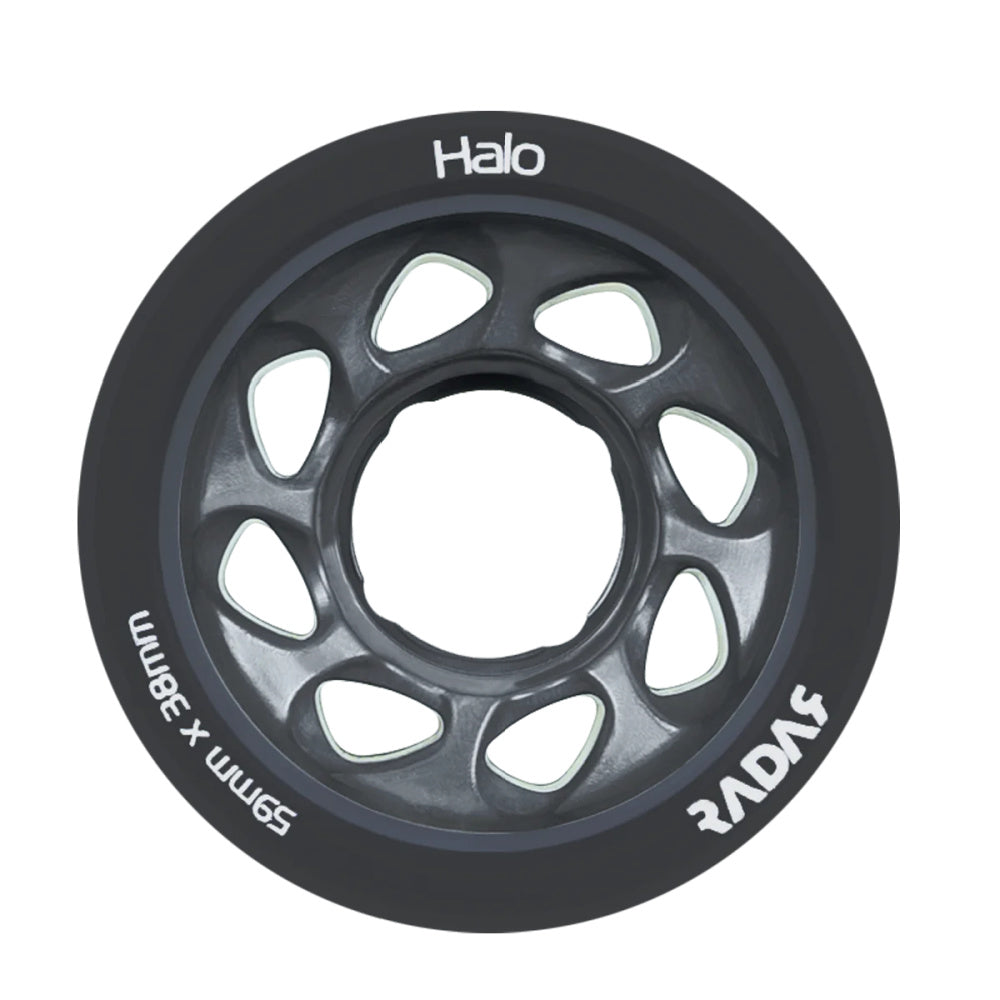 Radar Halo 59mm Quad Wheels 4 Pack - High Performance Skateboard Wheels for Smooth Riding & Tricks - Perfect for Skateboarding, Longboarding & Roller Derby
