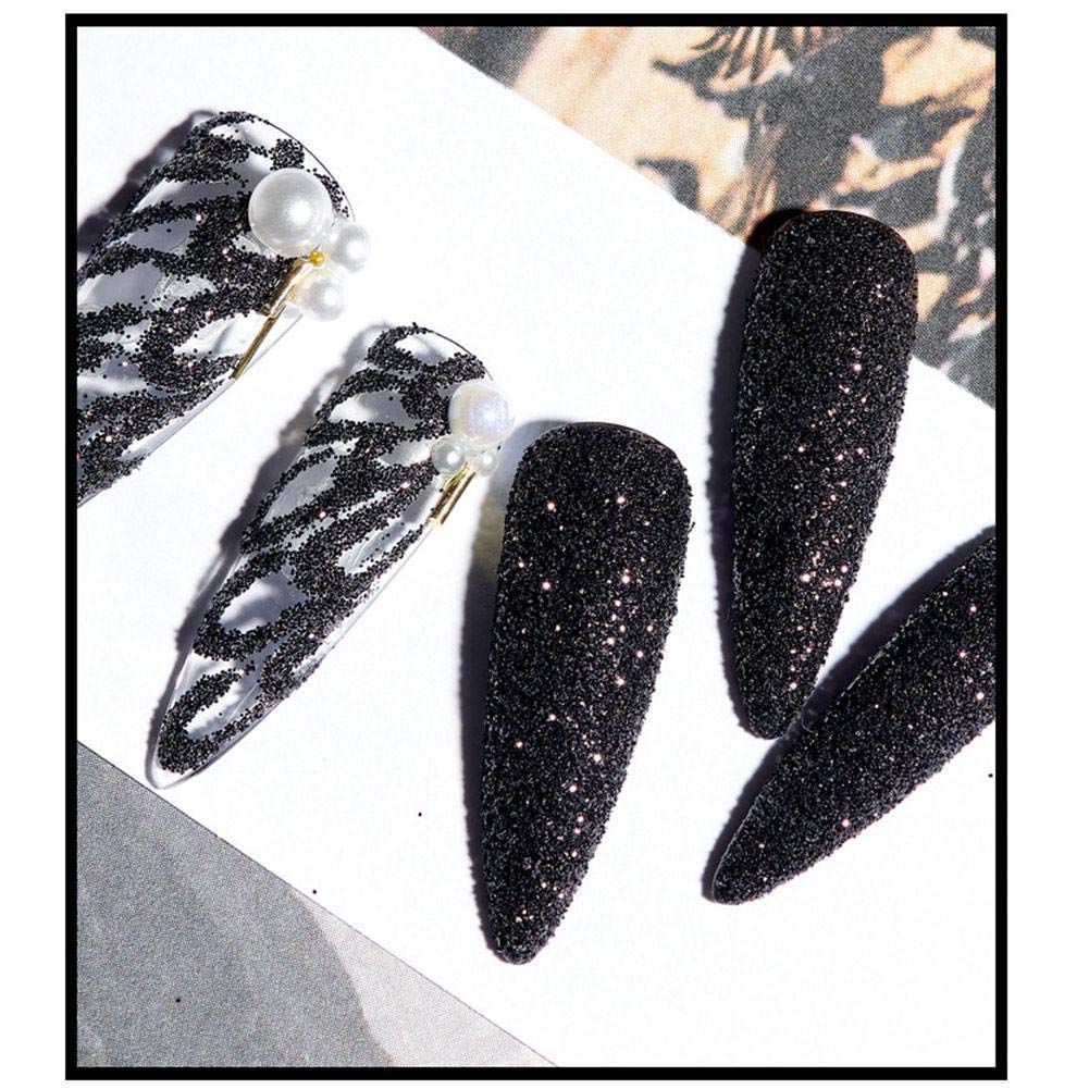 Holographic Black Nail Glitter Powder - Shimmering Sugar Effect Nail Art Decoration for Manicure, DIY Crafts & Nail Designs - Perfect for Parties, Salons & Home Nail Art