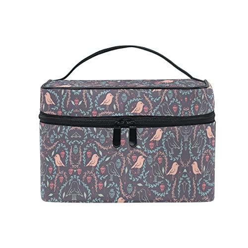 Stylish Animal & Bird Print Cosmetic Bag Organizer with Zipper - Perfect Makeup Pouch & Toiletry Case for Women & Girls | Great for Travel, Gym & Daily Essentials